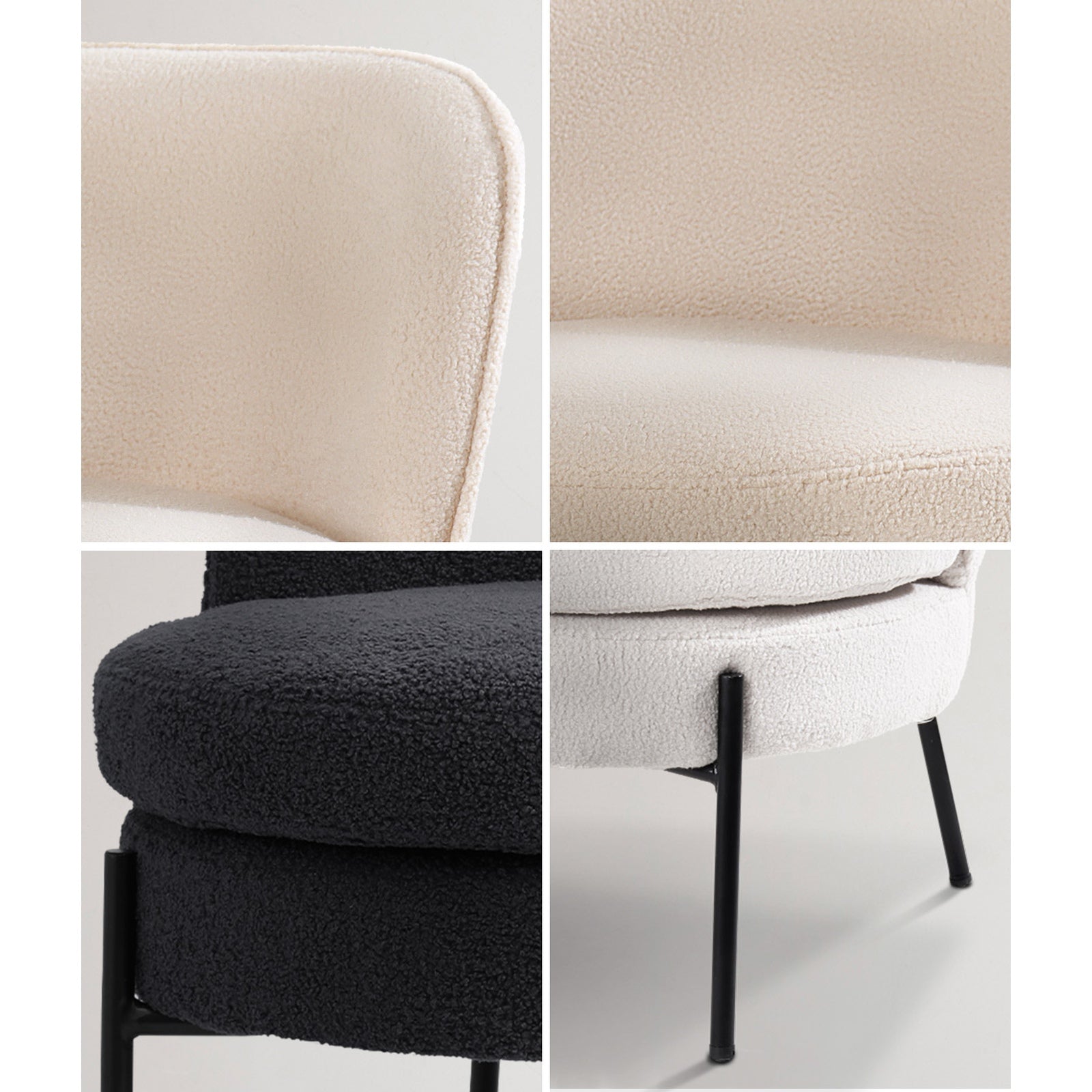 Oikiture Armchair Lounge Chair Accent Couch Chairs Padded Sofa Boucle - Sunyee