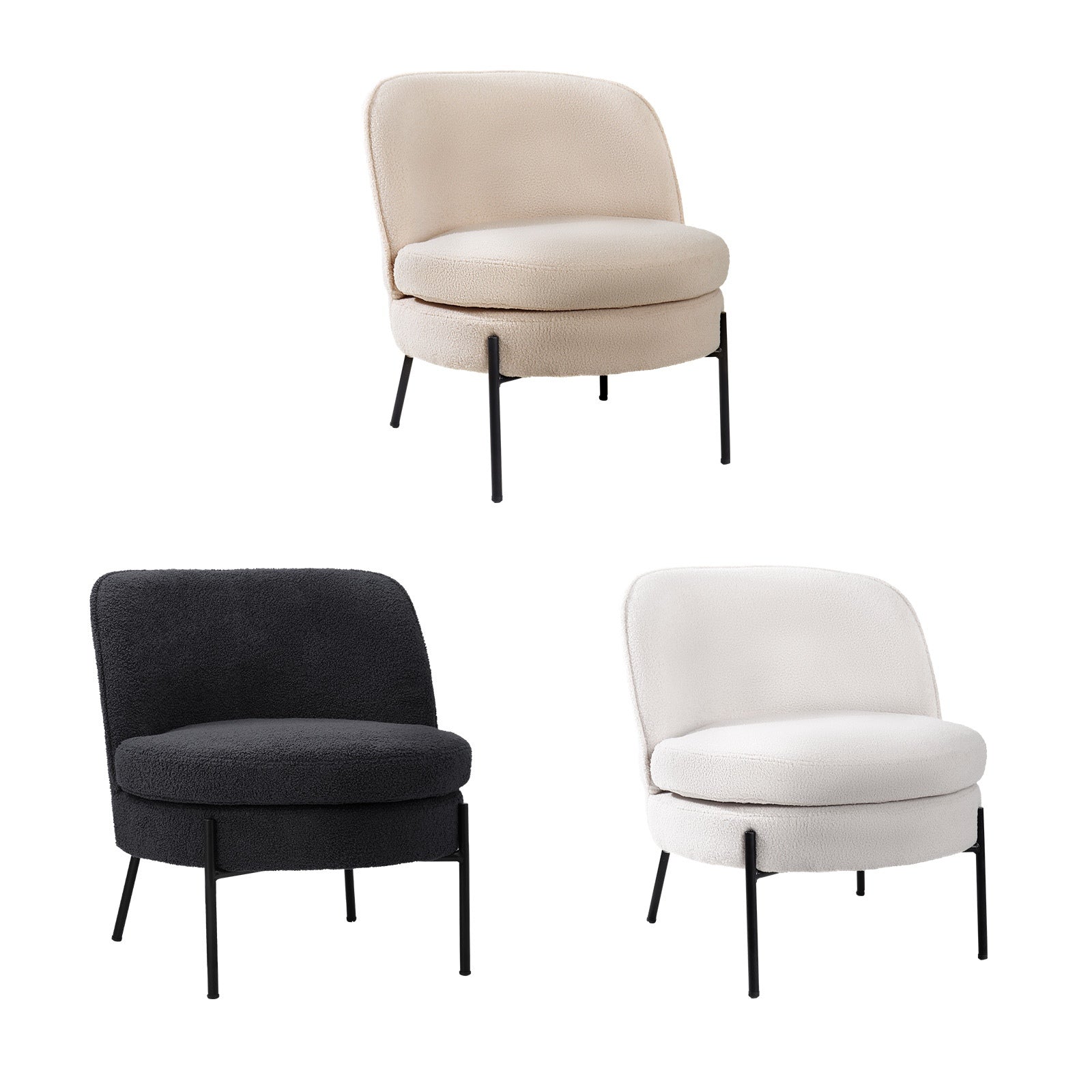 Oikiture Armchair Lounge Chair Accent Couch Chairs Padded Sofa Boucle - Sunyee