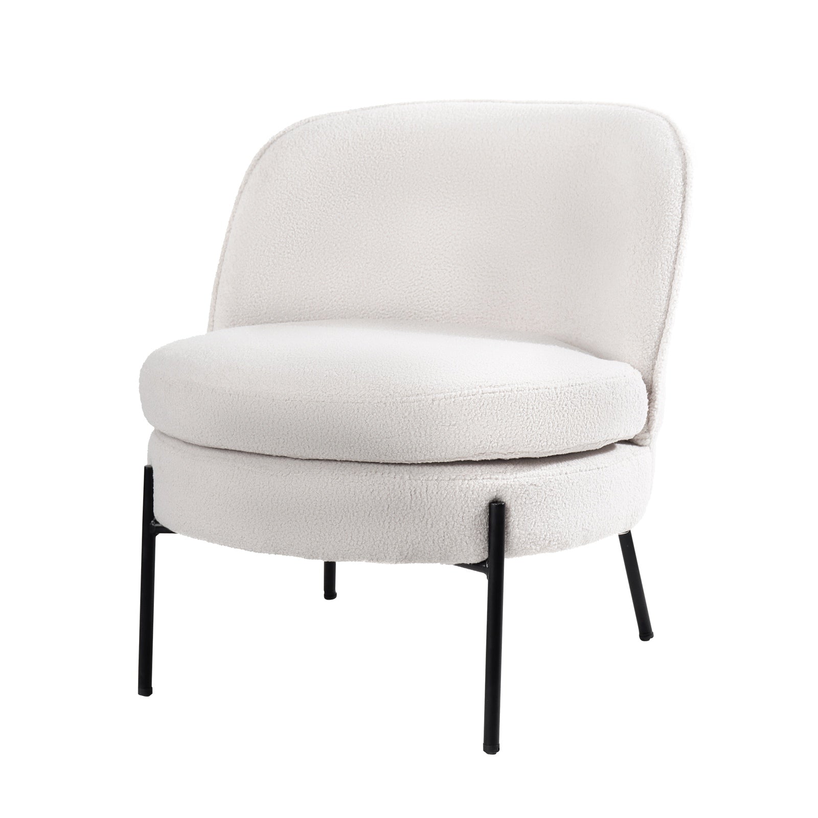 Oikiture Armchair Lounge Chair Accent Couch Chairs Padded Sofa Boucle White - Sunyee