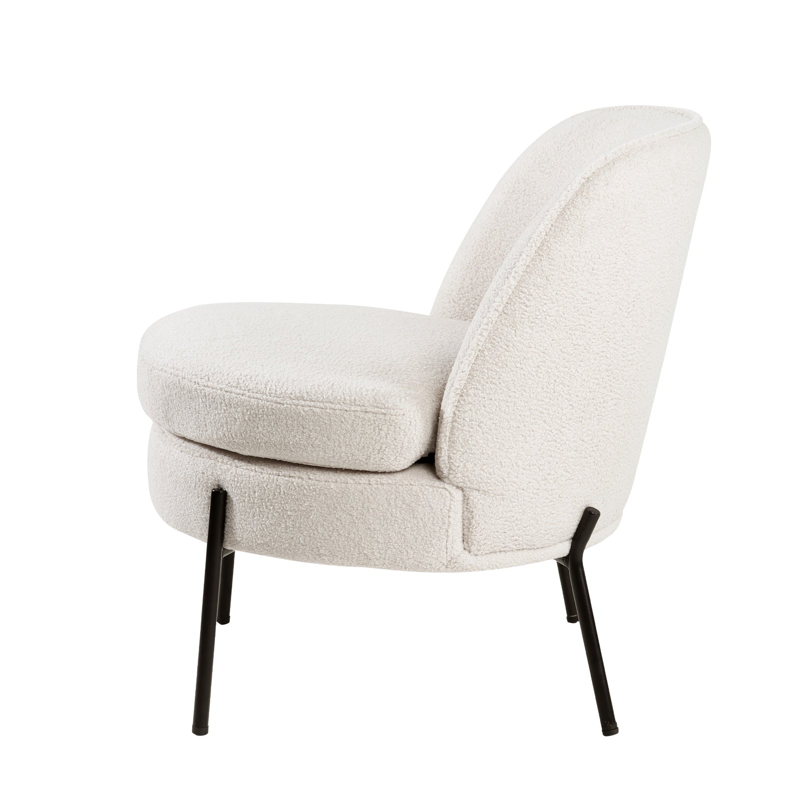 Oikiture Armchair Lounge Chair Accent Couch Chairs Padded Sofa Boucle White - Sunyee