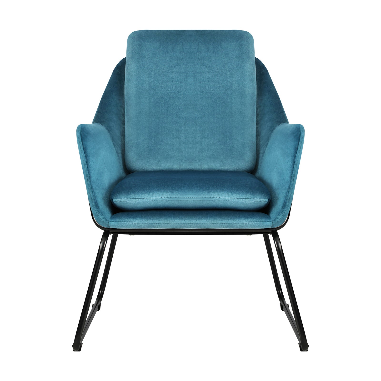 Oikiture Armchair Velvet Accent Chairs Tub Chair Sofa Lounge Upholstered Blue - Sunyee