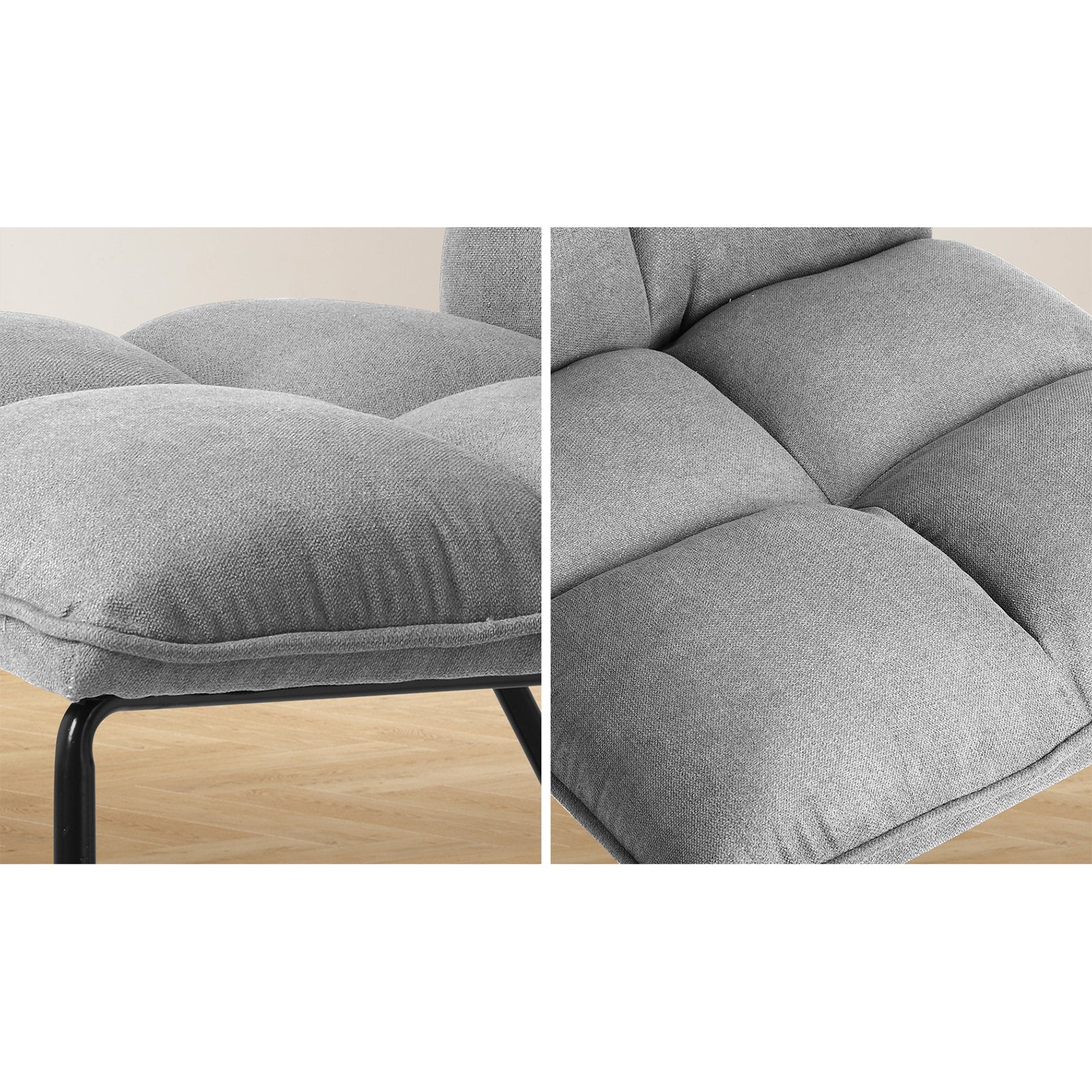 Oikiture Armchair Lounge Chair Accent Chairs Linen Fabric Upholstered Light Grey - Sunyee