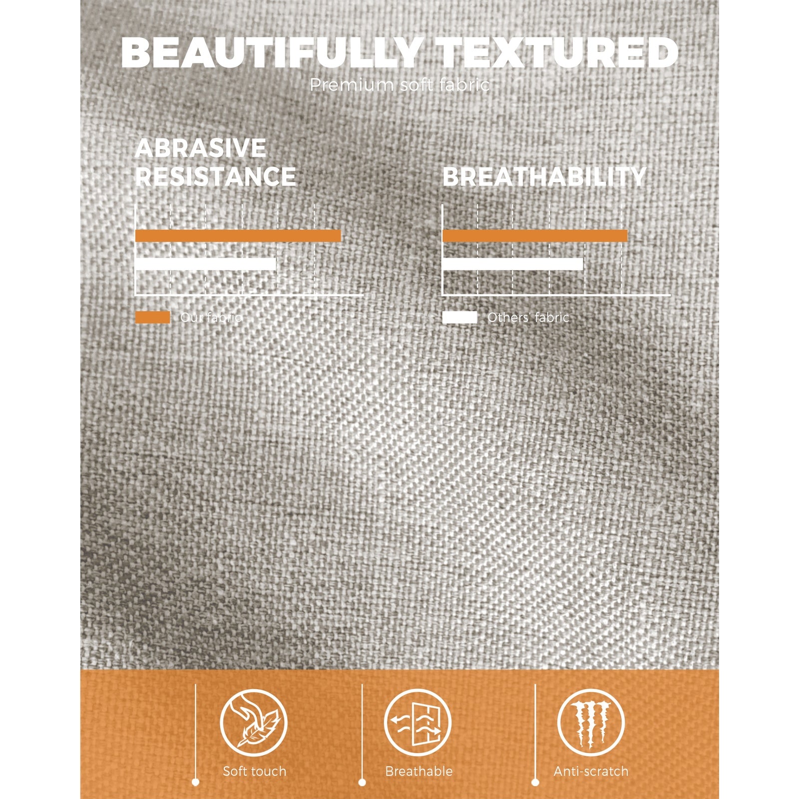 Oikiture Armchair Lounge Sofa Chair Fabric Accent Chairs Tub Armchairs Couches B - Sunyee