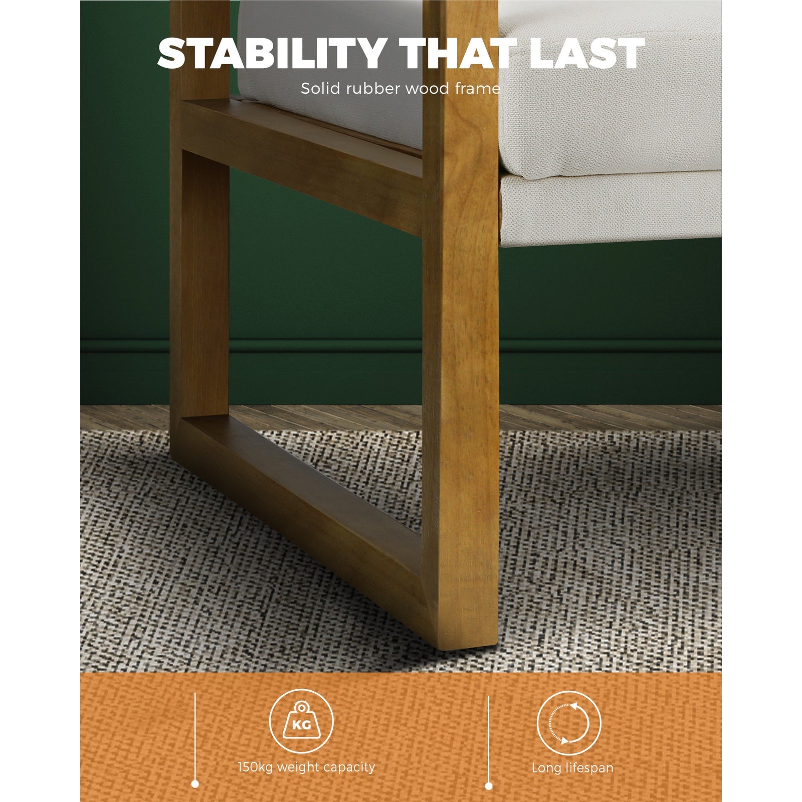 Oikiture Armchair Lounge Sofa Chair Fabric Accent Chairs Tub Armchairs Couches B - Sunyee