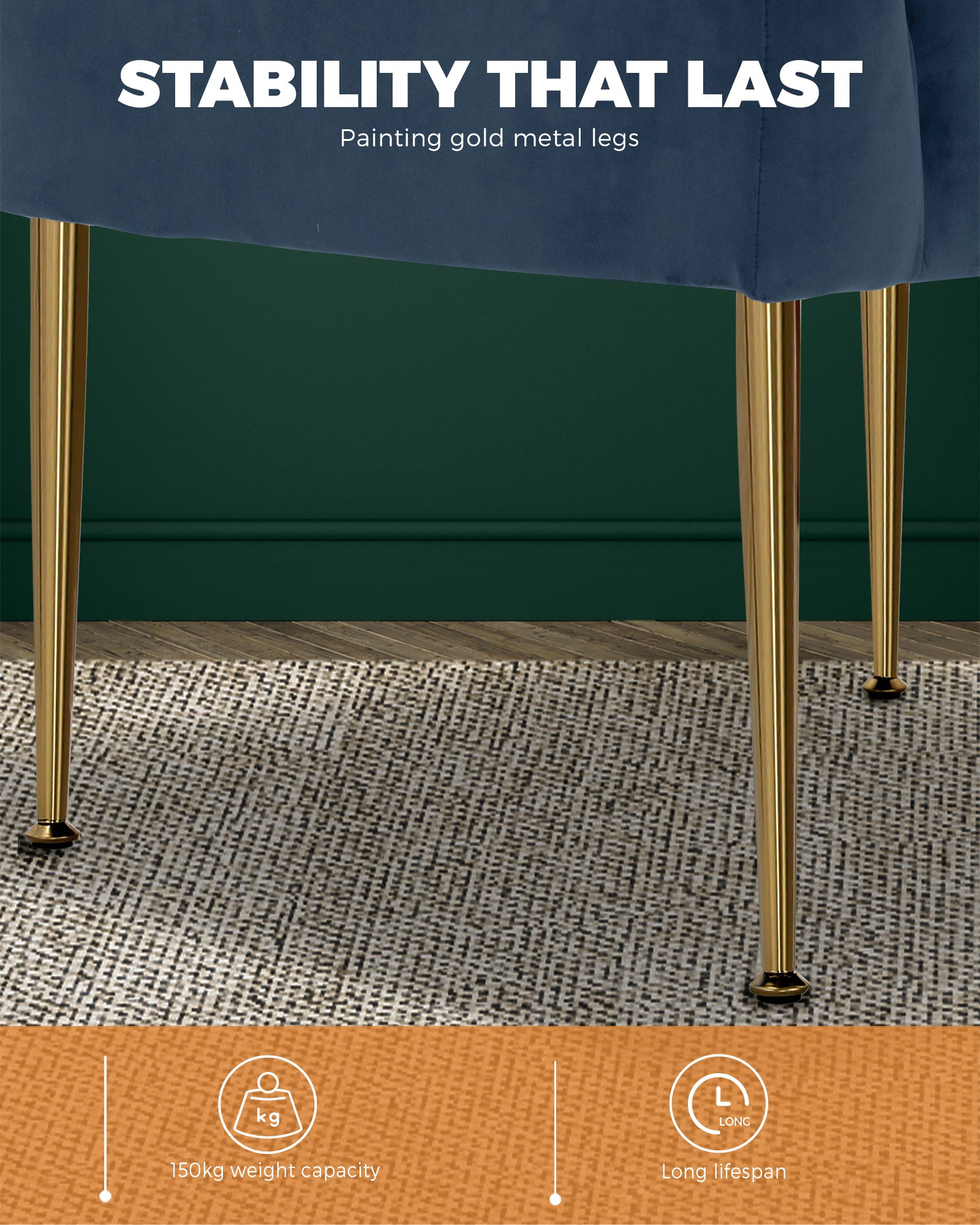 Oikiture Armchair Lounge Chair Accent Chairs Velvet Armchairs Sofa Couches Blue - Sunyee