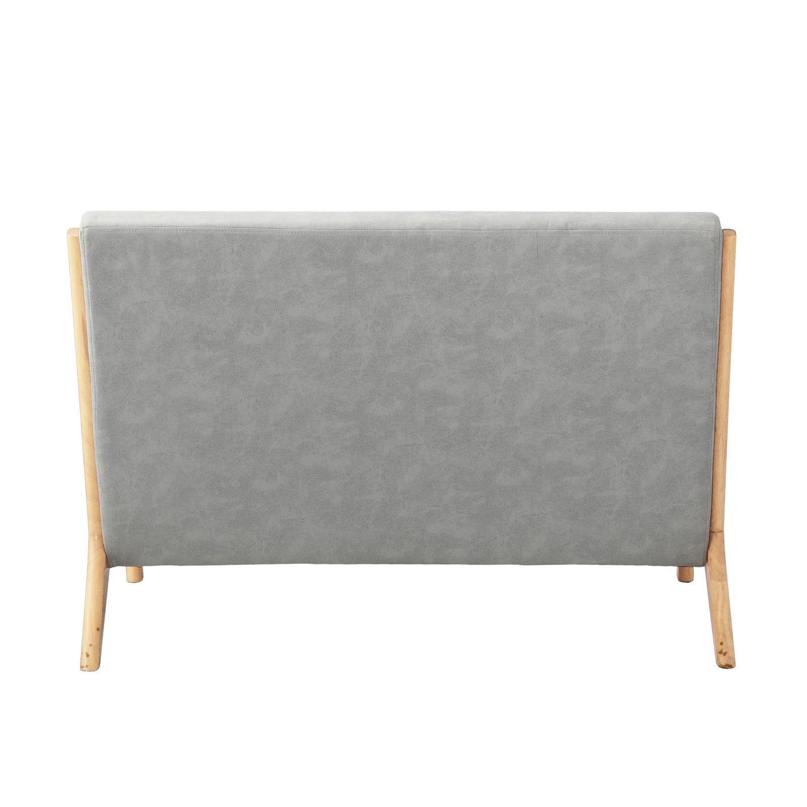 Oikiture Armchair Lounge Chair 2 Seater Accent Couch Sofa Fabric Grey Pillows - Sunyee