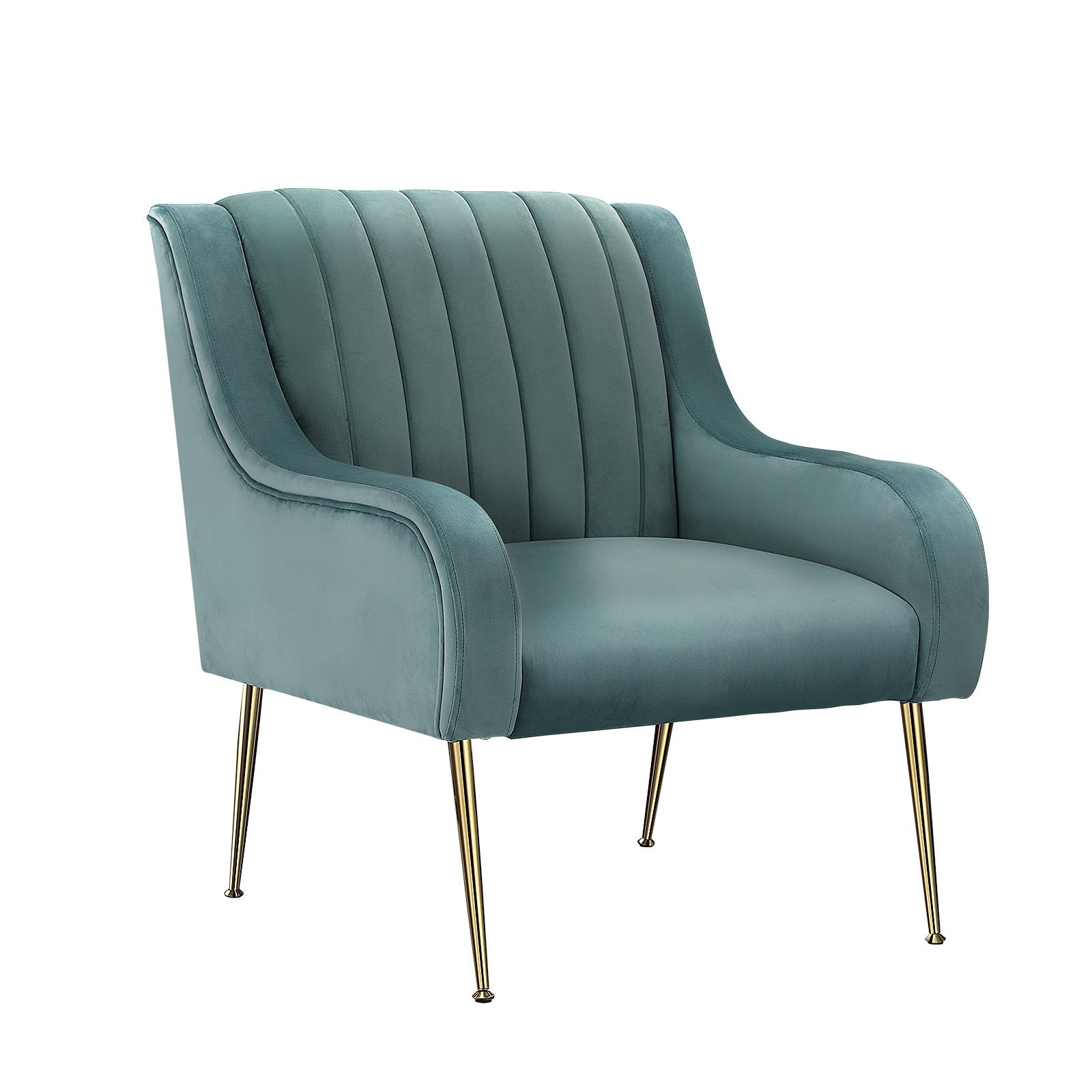 Oikiture Armchair Lounge Chair Accent Chairs Velvet Armchairs Sofa Couches Blue - Sunyee