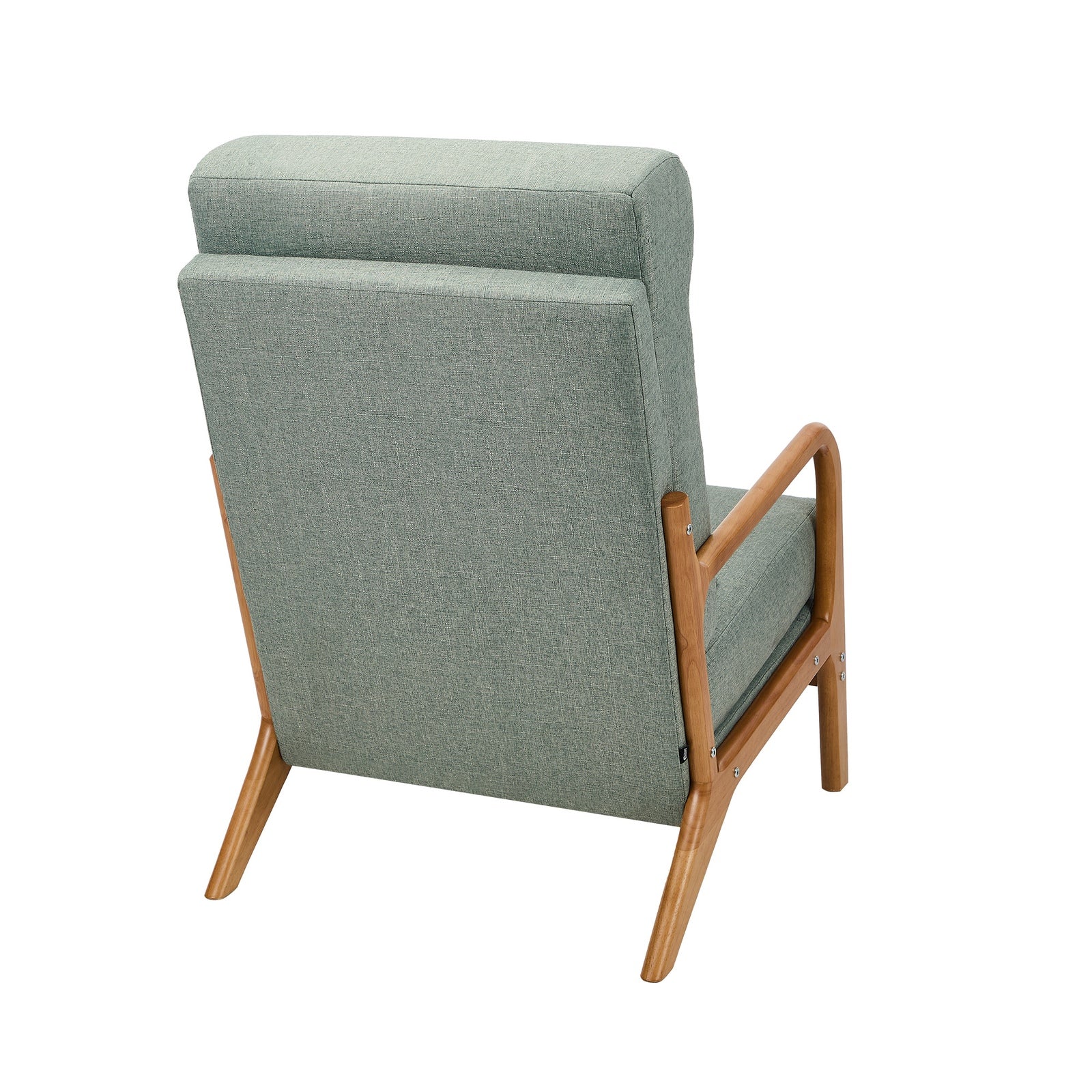 Oikiture Armchair Linen Fabric Lounge Chair with Lumbar Pillow Green - Sunyee