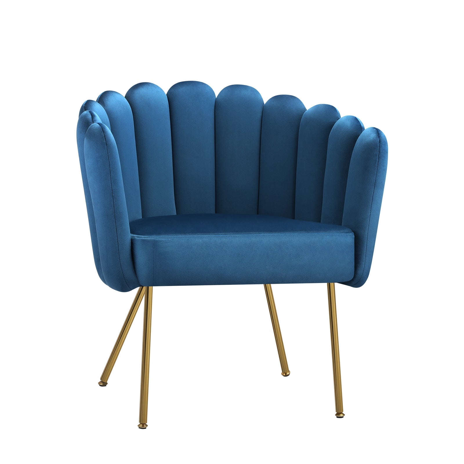 Oikiture Armchair Lounge Chair Accent Chairs Velvet Fabric Sofa Navy Blue - Sunyee