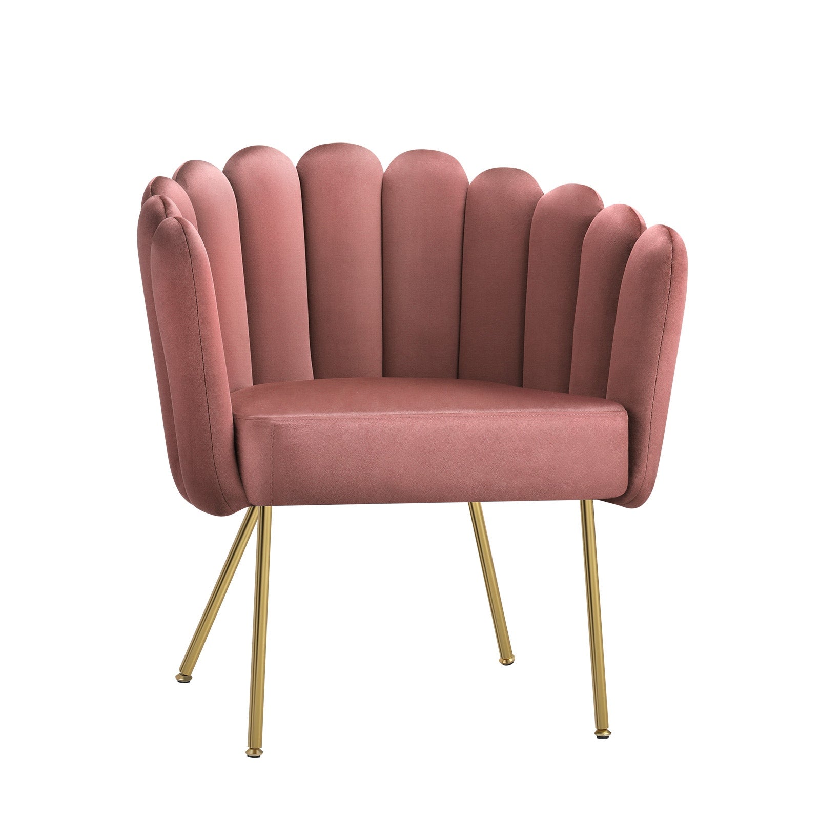 Oikiture Armchair Lounge Chair Accent Chairs Velvet Fabric Sofa Couches Pink - Sunyee