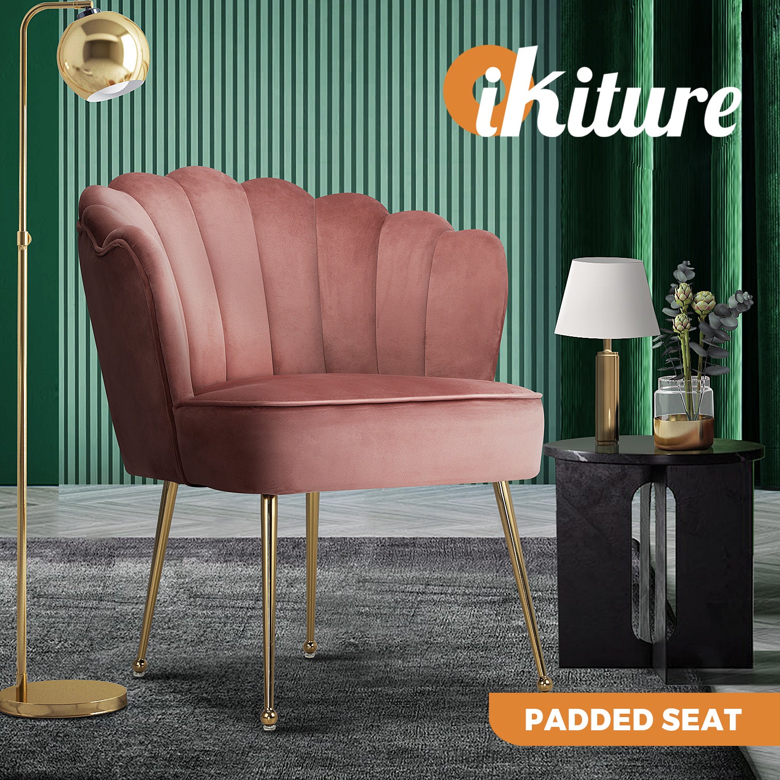 Oikiture Armchair Lounge Chair Armchairs Velvet Accent Arm Chairs Sofa Couches - Sunyee