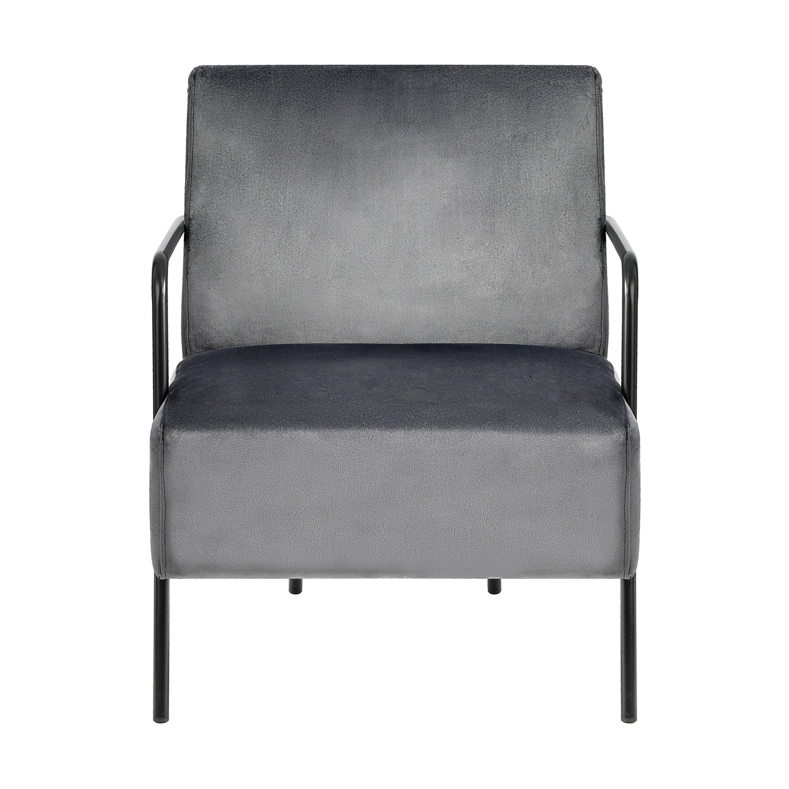 Oikiture Velvet Armchair Accent Chairs Sofa Lounge Upholstered Tub Chair Grey - Sunyee