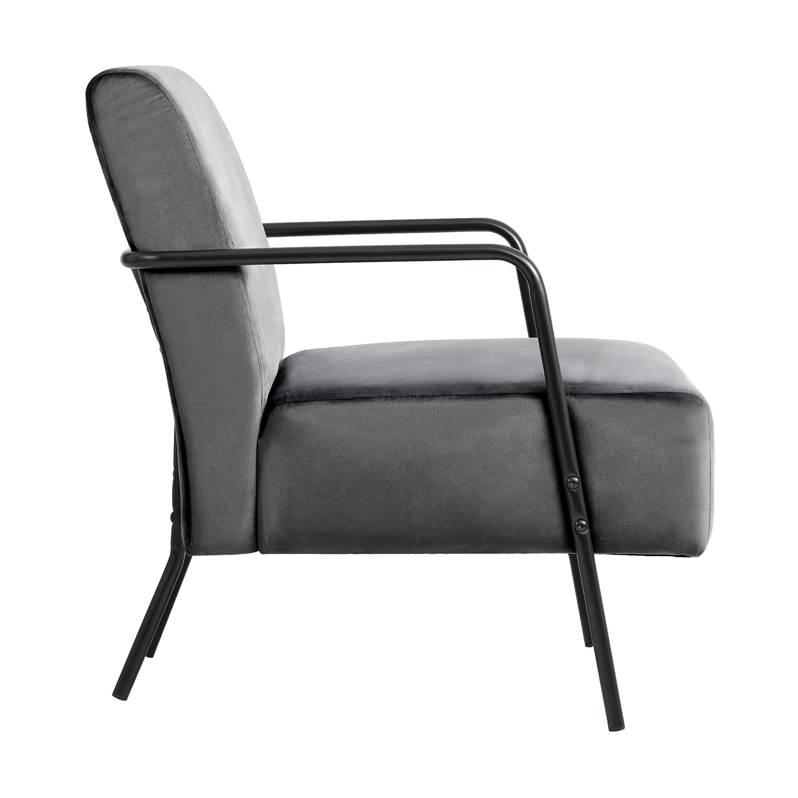 Oikiture Velvet Armchair Accent Chairs Sofa Lounge Upholstered Tub Chair Grey - Sunyee