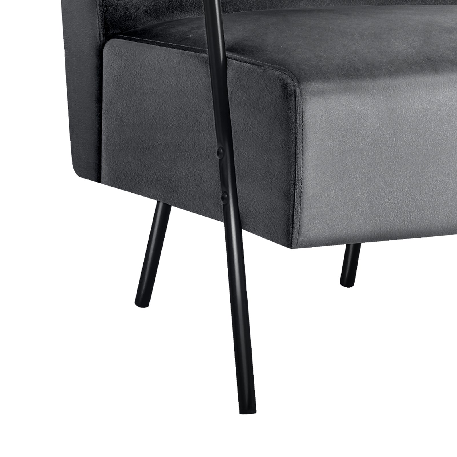 Oikiture Velvet Armchair Accent Chairs Sofa Lounge Upholstered Tub Chair Grey - Sunyee