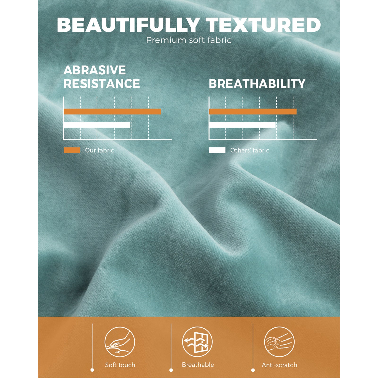 Oikiture Armchair Lounge Sofa Chair Fabric Accent Chairs Armchairs Couches Blue - Sunyee