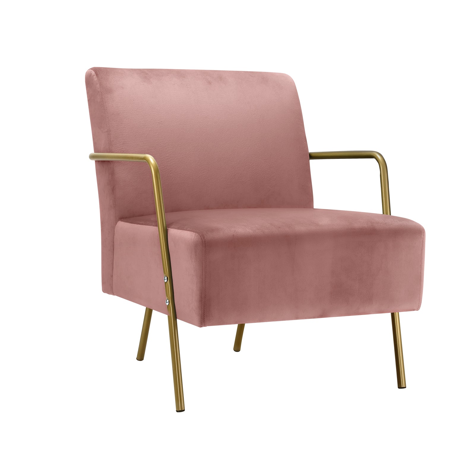 Oikiture Armchair Lounge Sofa Chair Fabric Accent Chairs Armchairs Couches Pink - Sunyee