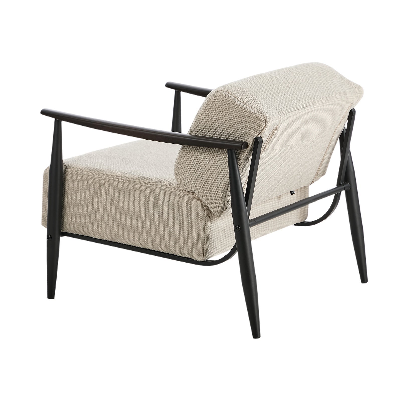 Oikiture 2x Wooden Armchair Lounge Sofa Chair Fabric Accent Armchairs Beige - Sunyee