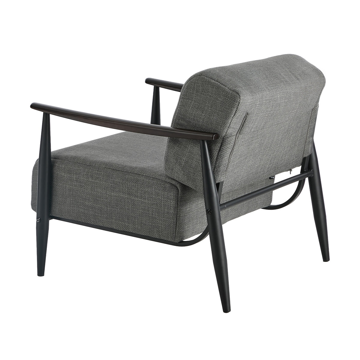 Oikiture Wooden Armchair Lounge Sofa Chair Fabric Accent Armchairs Grey