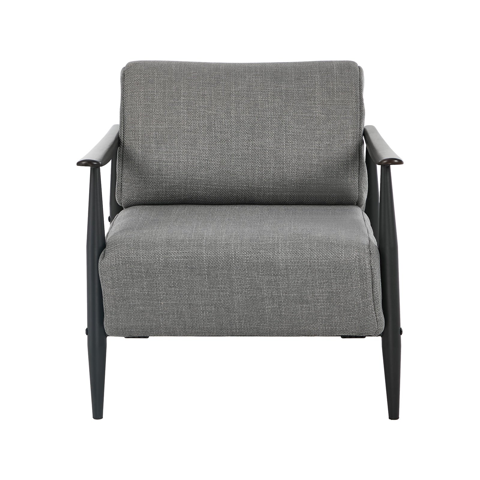 Oikiture 2x Wooden Armchair Lounge Sofa Chair Fabric Accent Armchairs Grey - Sunyee