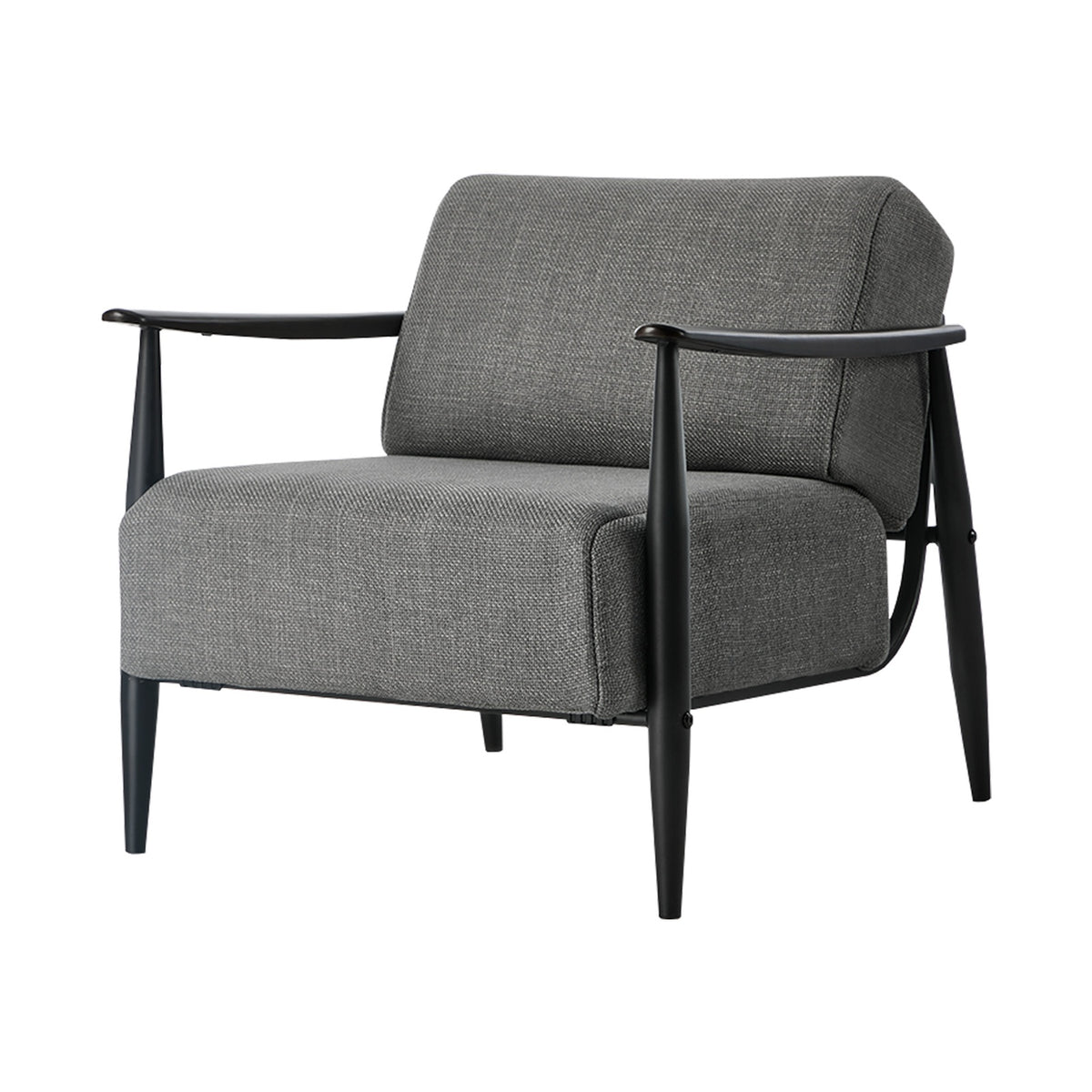 Oikiture 2x Wooden Armchair Lounge Sofa Chair Fabric Accent Armchairs Grey