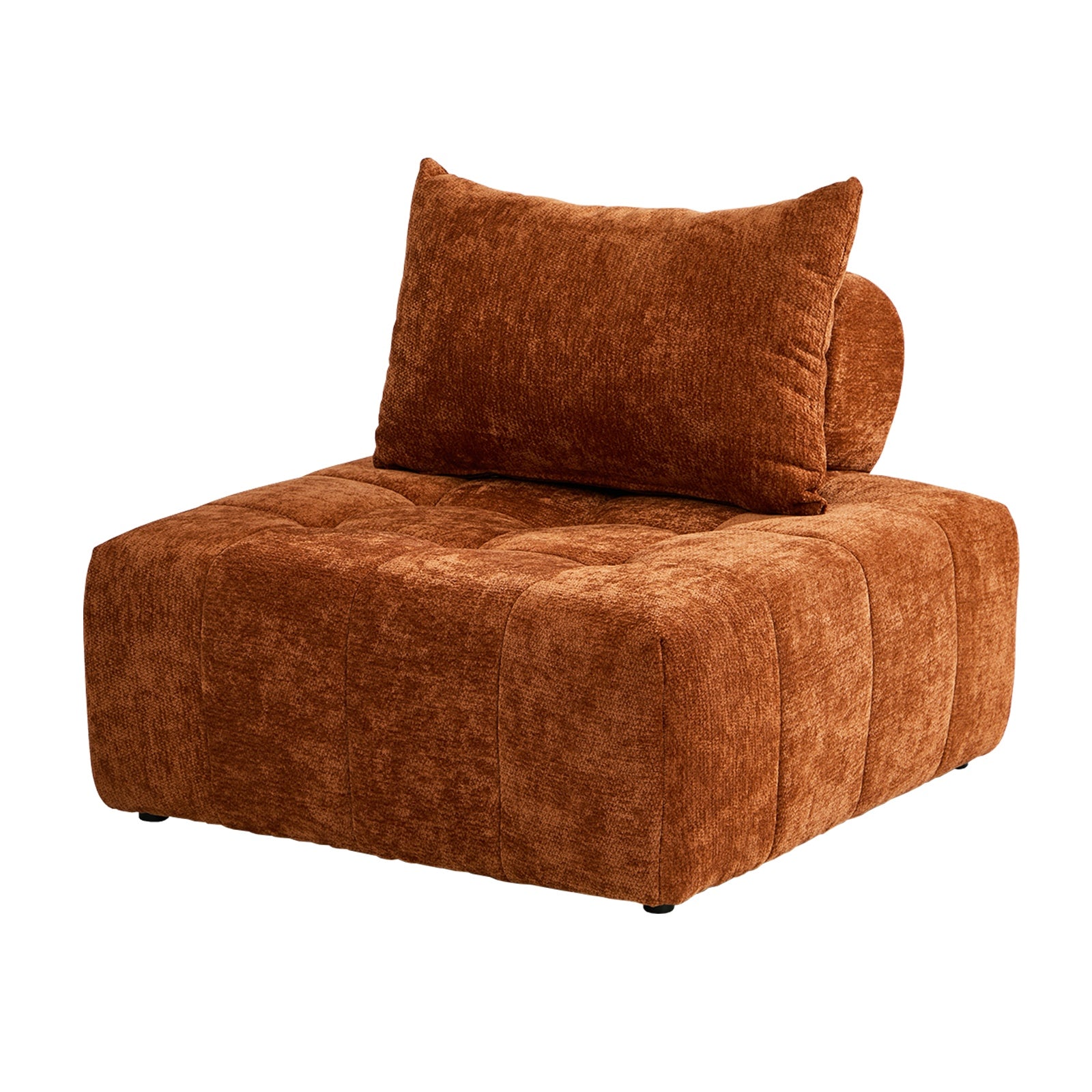 Oikiture Chenille Modular Sofa Floor Lounge Chair w/Pillow TOFU Armless