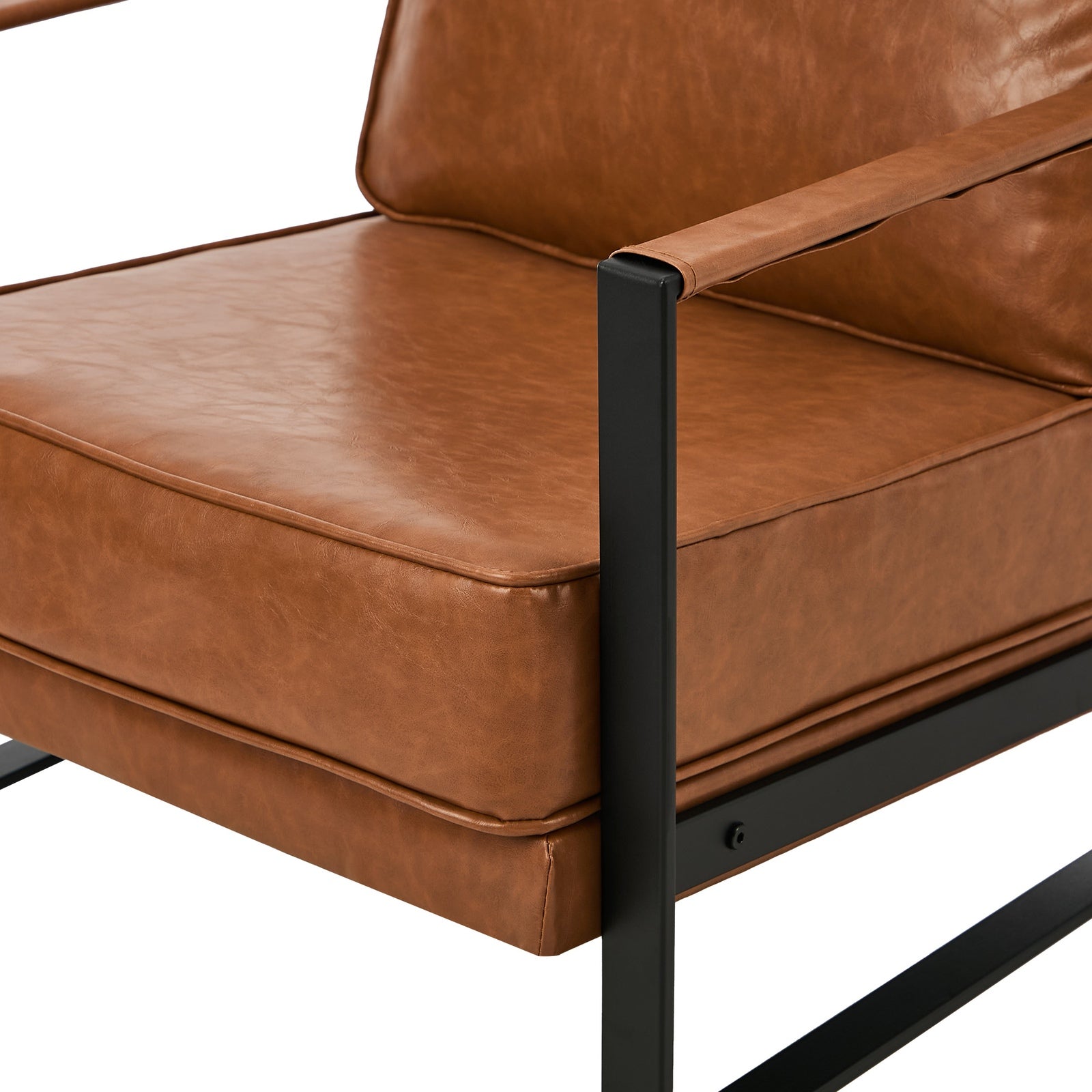 Oikiture Lounge Armchair Sofa Chair Faux Leather Accent Armchairs - Sunyee