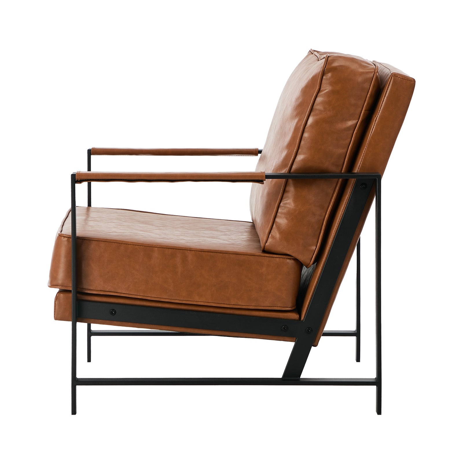 Oikiture 2x Lounge Armchair Sofa Chair Faux Leather Accent Armchairs - Sunyee