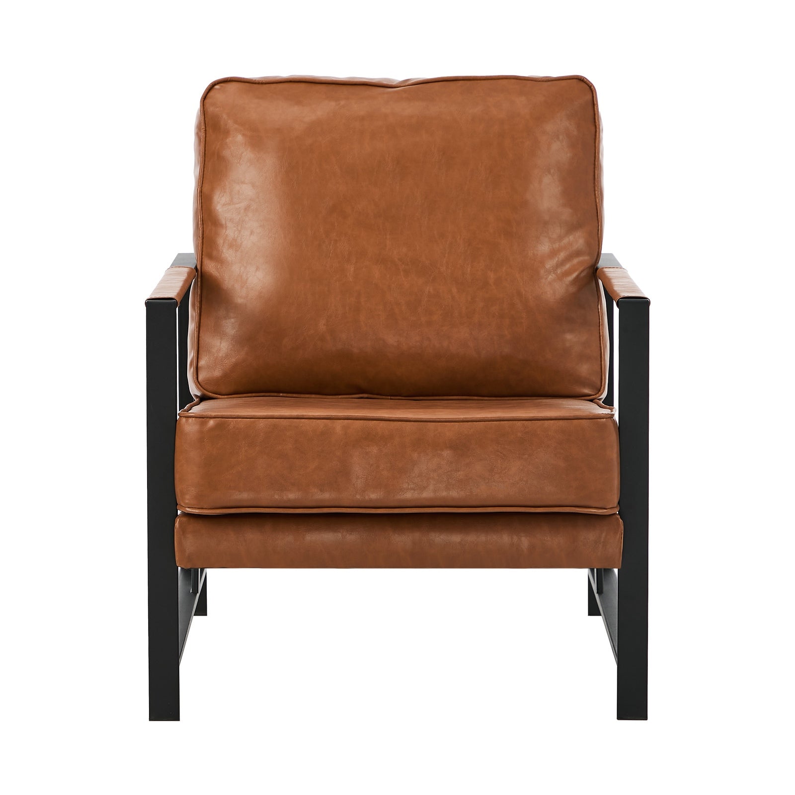 Oikiture 2x Lounge Armchair Sofa Chair Faux Leather Accent Armchairs - Sunyee