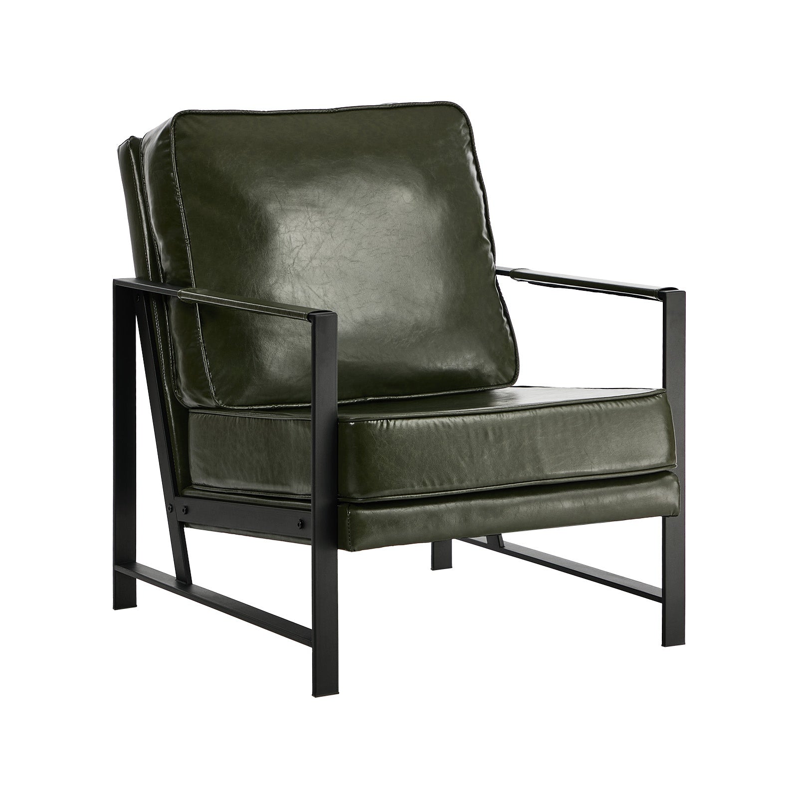 Oikiture Lounge Armchair Sofa Chair Faux Leather Accent Armchairs Green