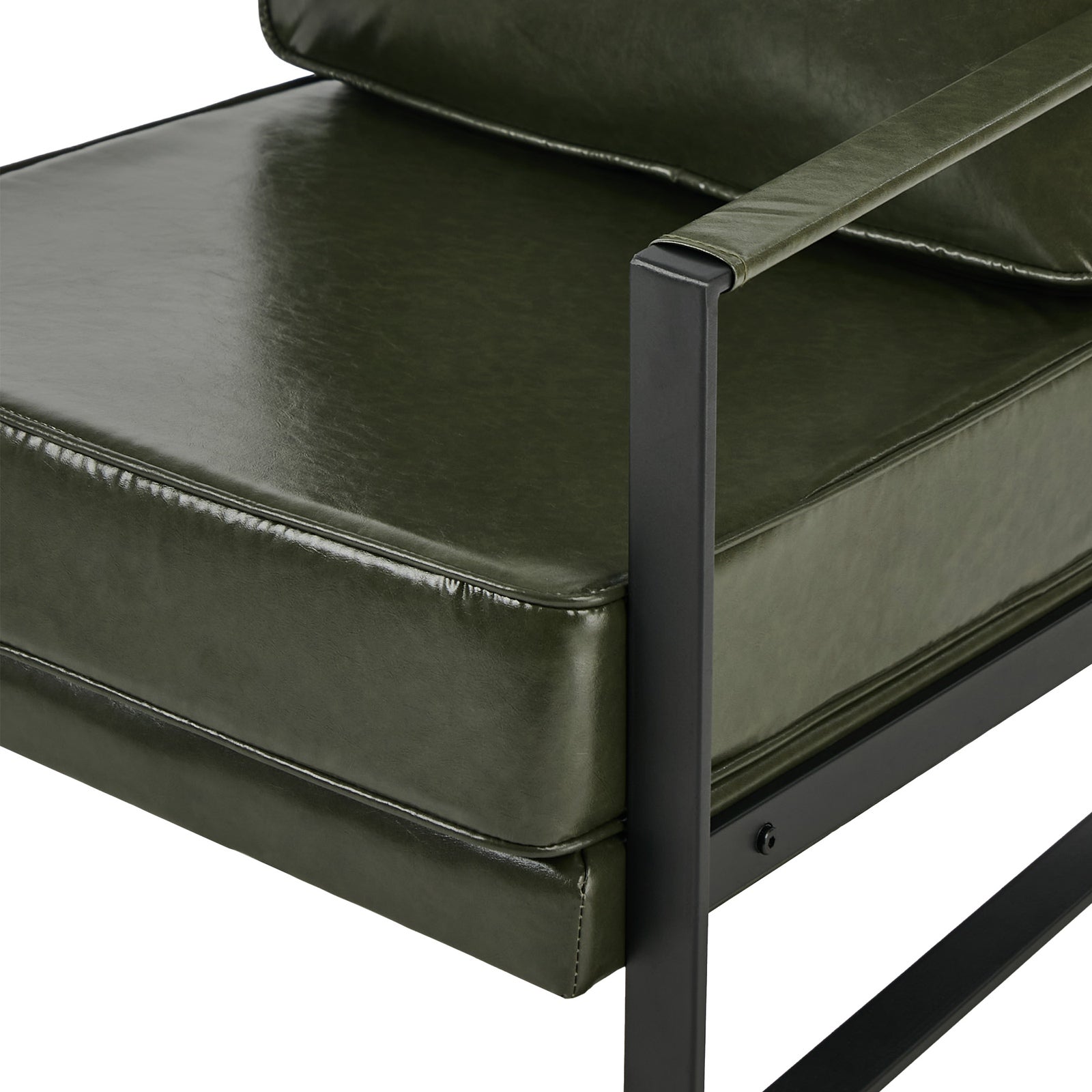 Oikiture 2x Lounge Armchair Sofa Chair Faux Leather Accent Armchairs Green