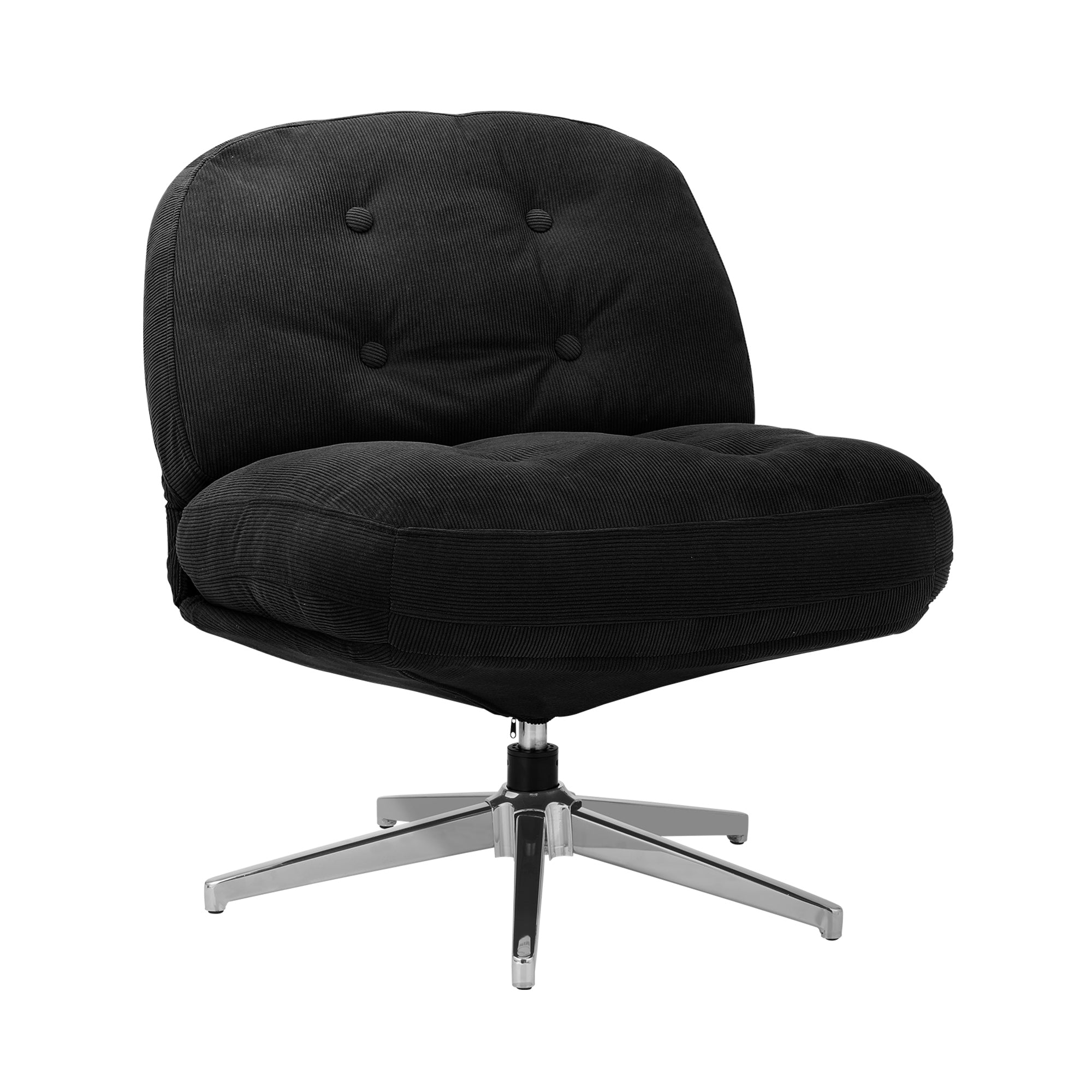 Oikiture Armchair Swivel Lounge Chair Padded Accent Chairs Polyester Black - Sunyee