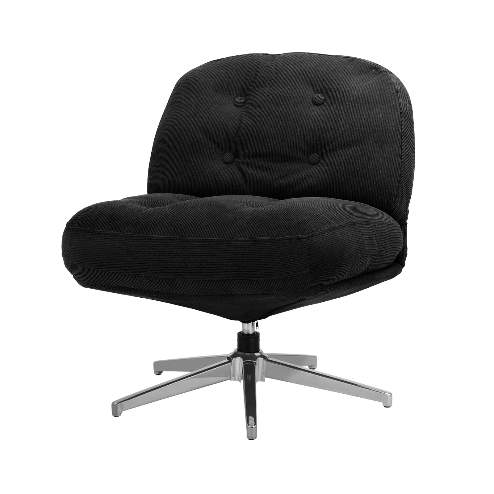 Oikiture Armchair Swivel Lounge Chair Padded Accent Chairs Polyester Black - Sunyee