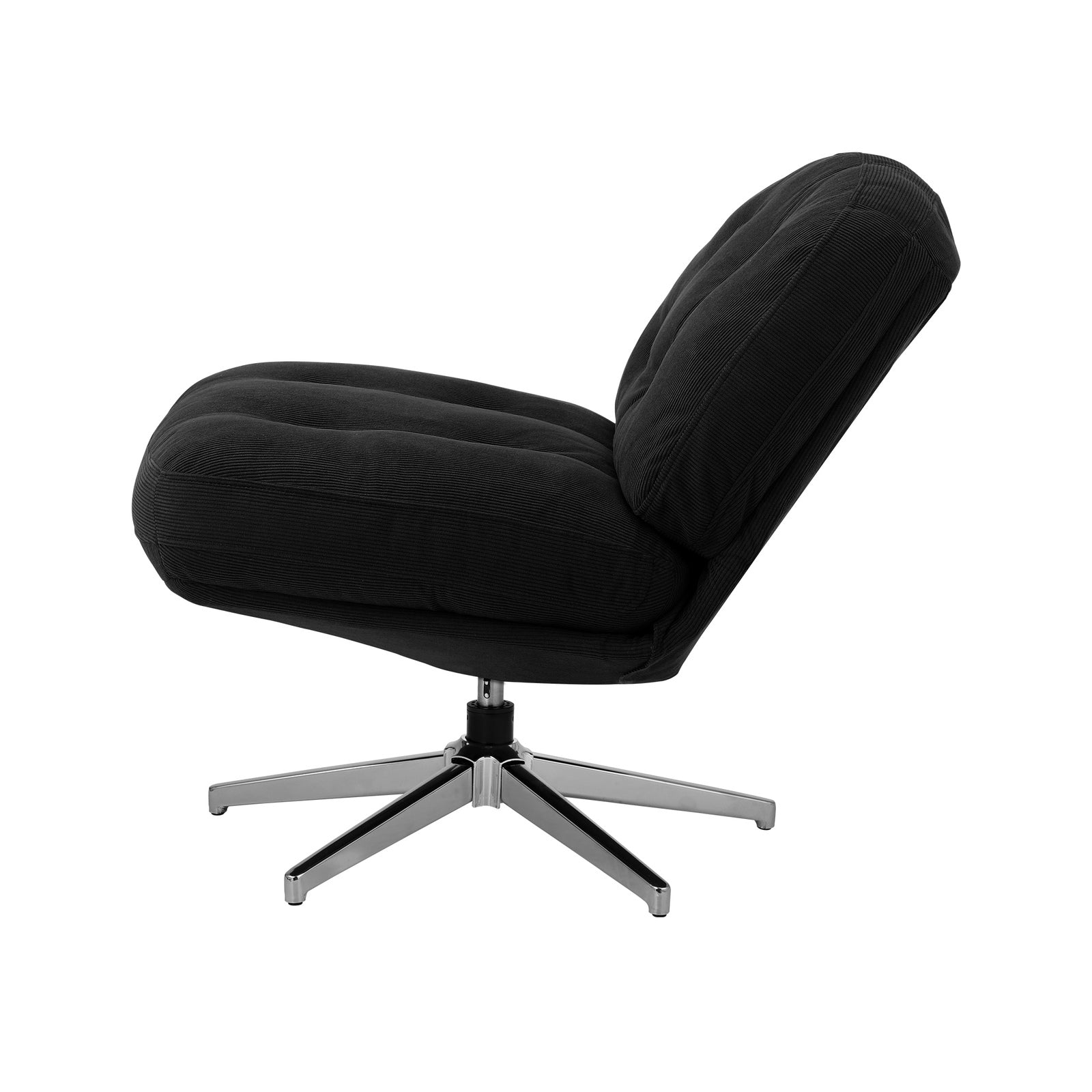Oikiture 2x Armchair Swivel Lounge Chair Padded Accent Chairs Polyester Black - Sunyee