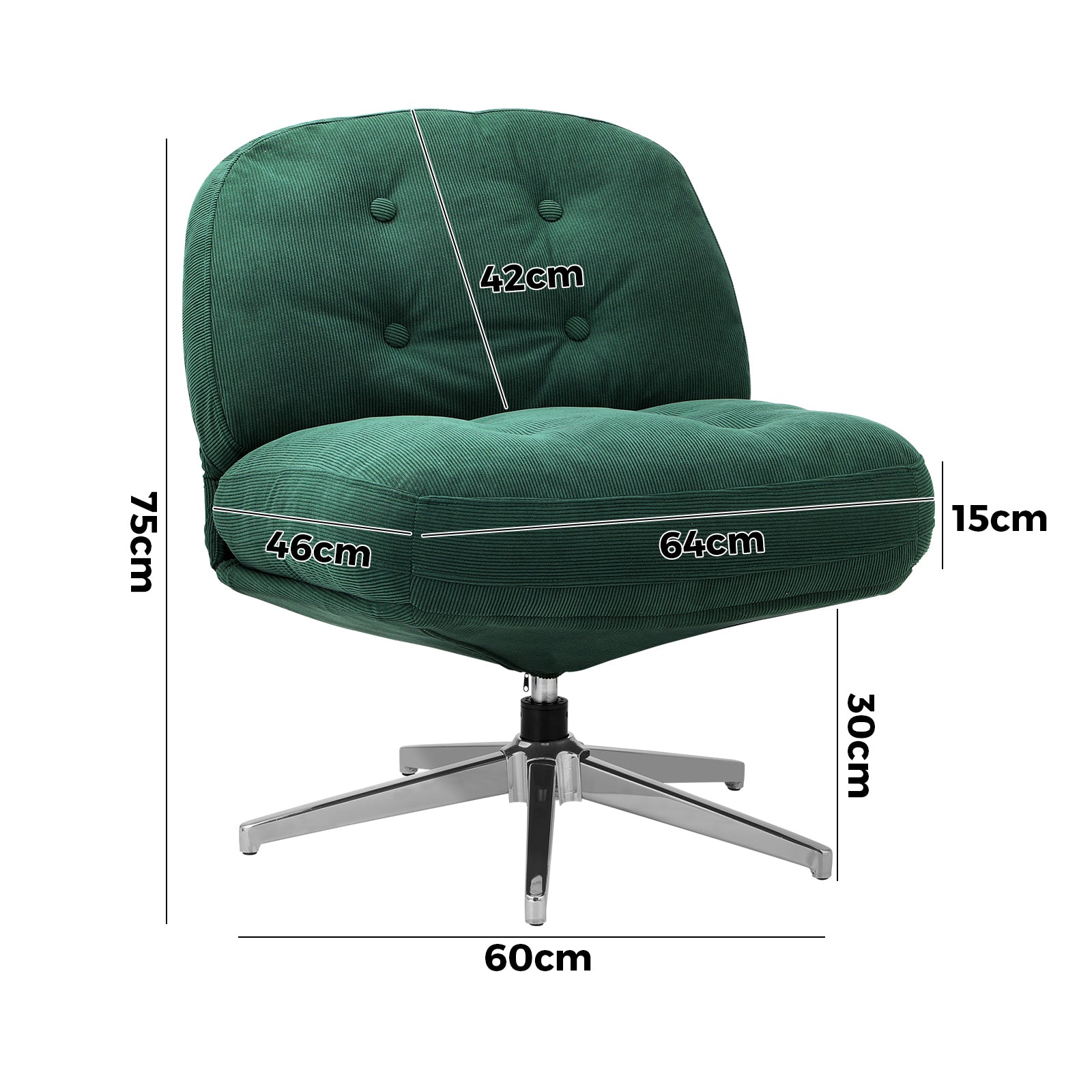 Oikiture Armchair Swivel Lounge Chair Padded Accent Chairs Polyester Green - Sunyee