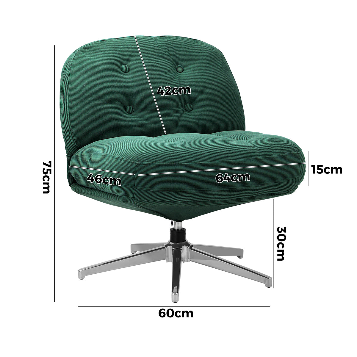 Oikiture Armchair Swivel Lounge Chair Padded Accent Chairs Polyester Green - Sunyee