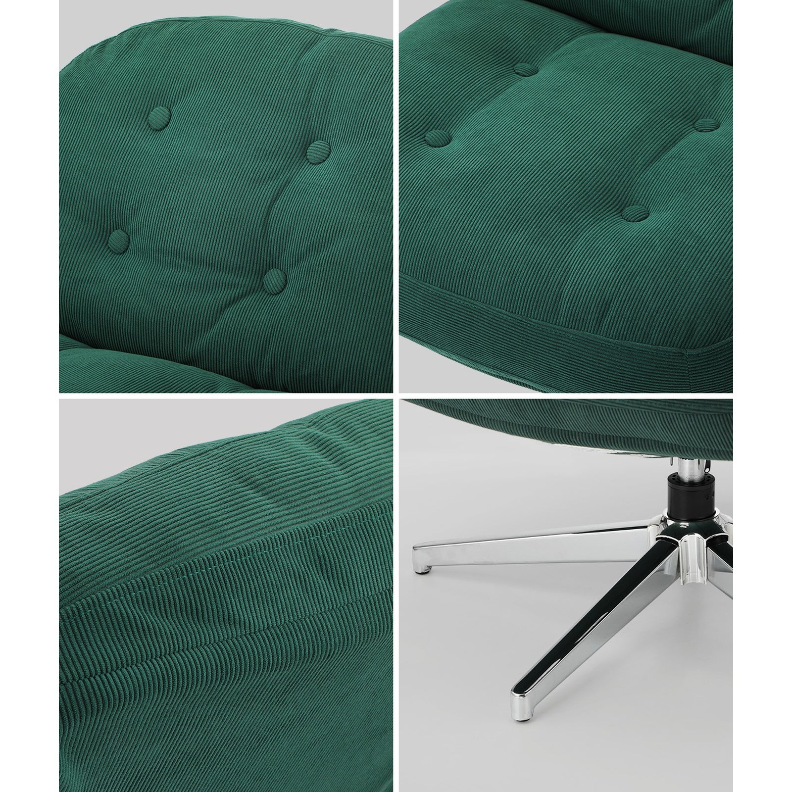 Oikiture 2x Armchair Swivel Lounge Chair Padded Accent Chairs Polyester Green - Sunyee