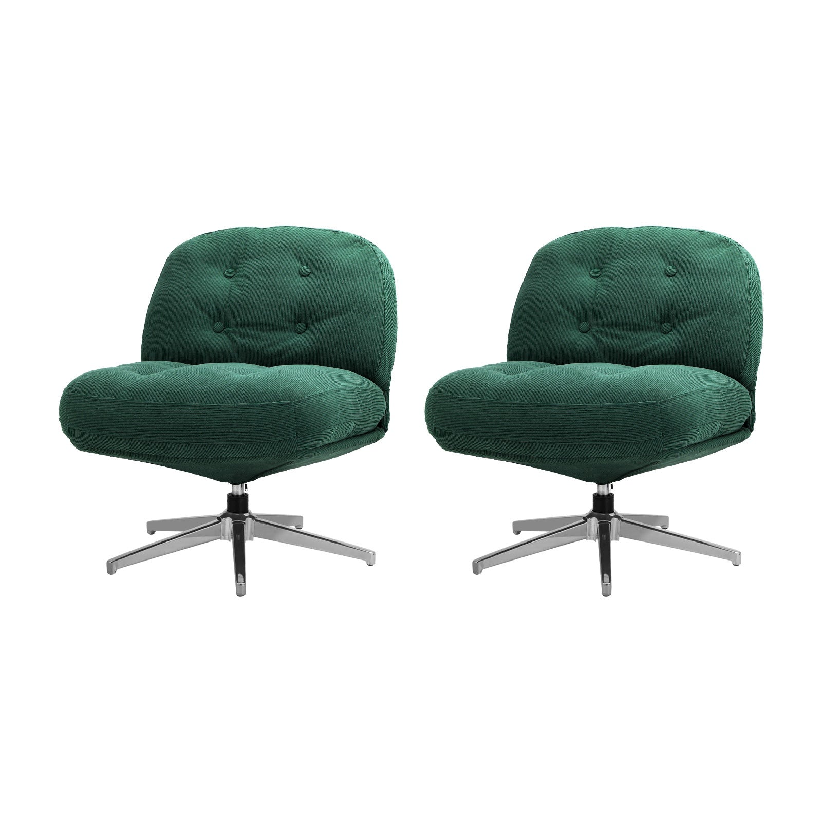 Oikiture 2x Armchair Swivel Lounge Chair Padded Accent Chairs Polyester Green - Sunyee