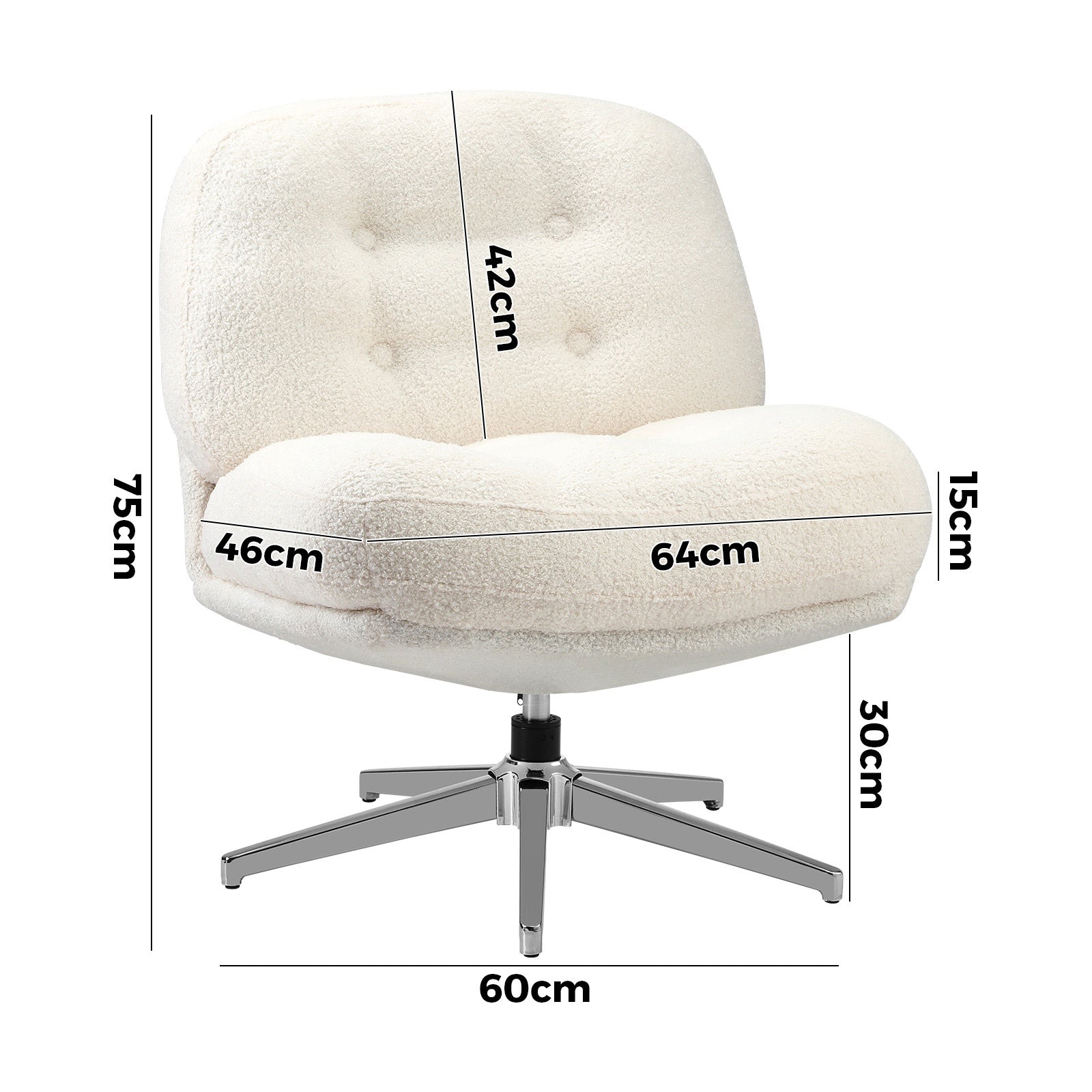 Oikiture Armchair Swivel Lounge Chair Padded Accent Chairs - Sunyee