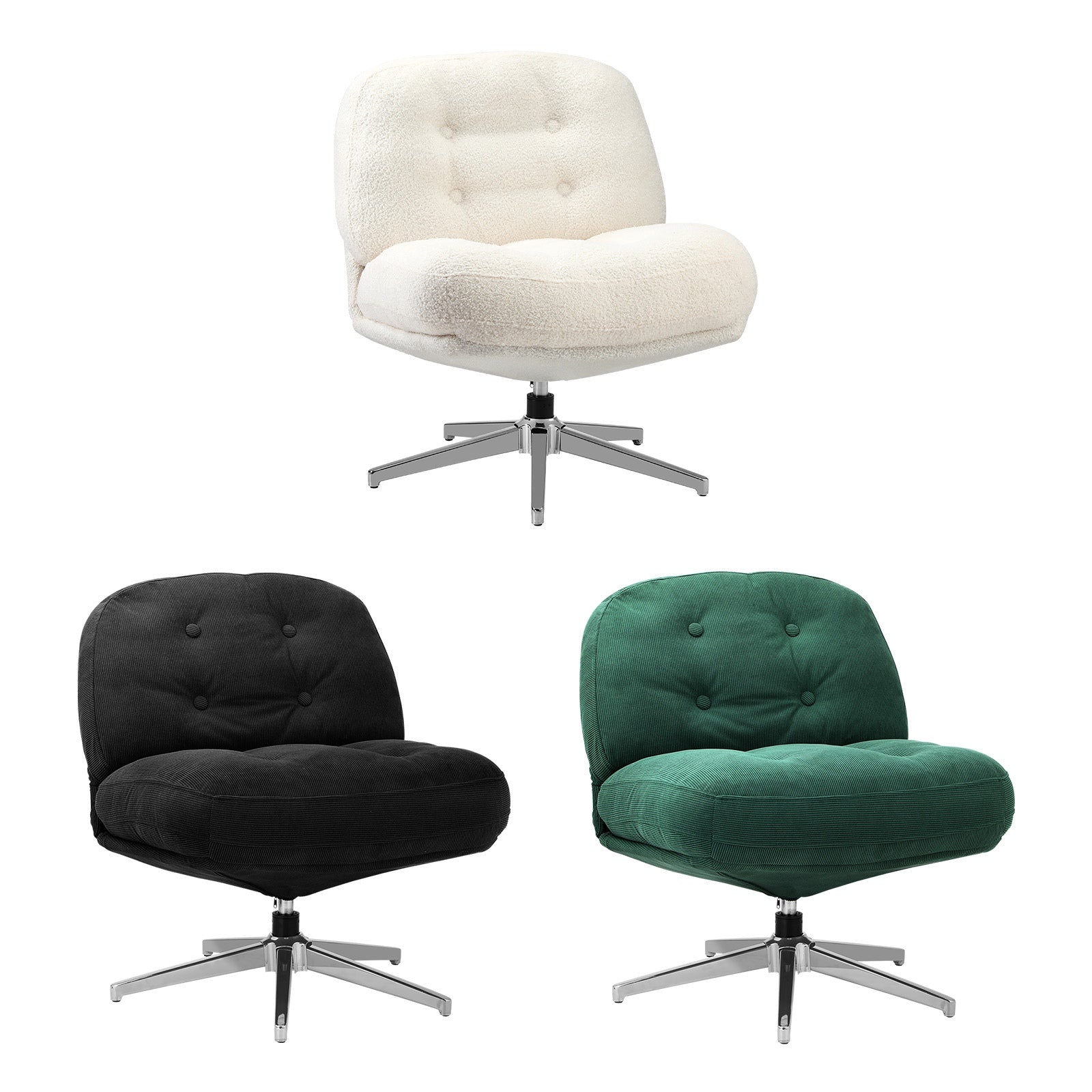 Oikiture Armchair Swivel Lounge Chair Padded Accent Chairs - Sunyee