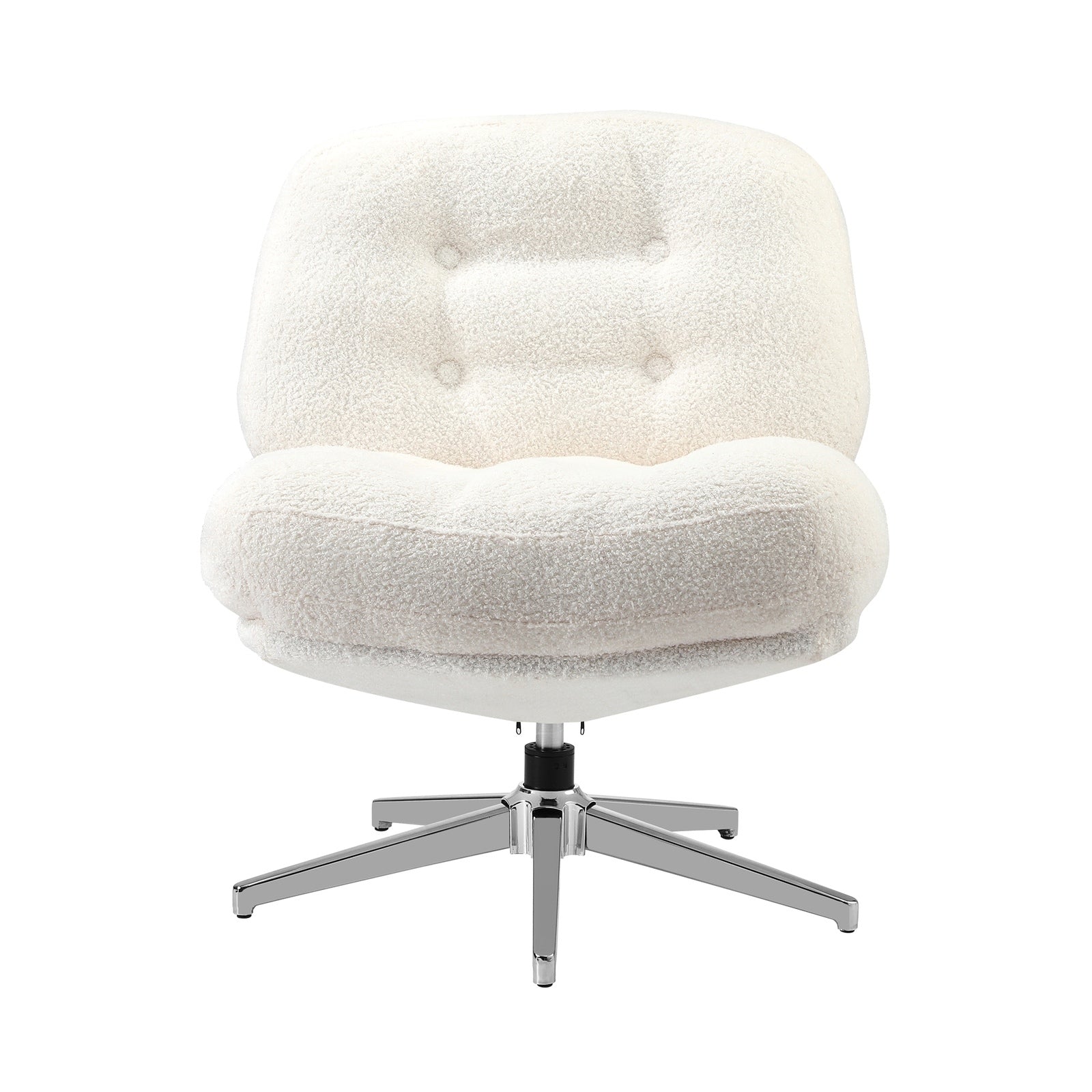 Oikiture 2x Armchair Swivel Lounge Chair Padded Accent Chairs Boucle White - Sunyee