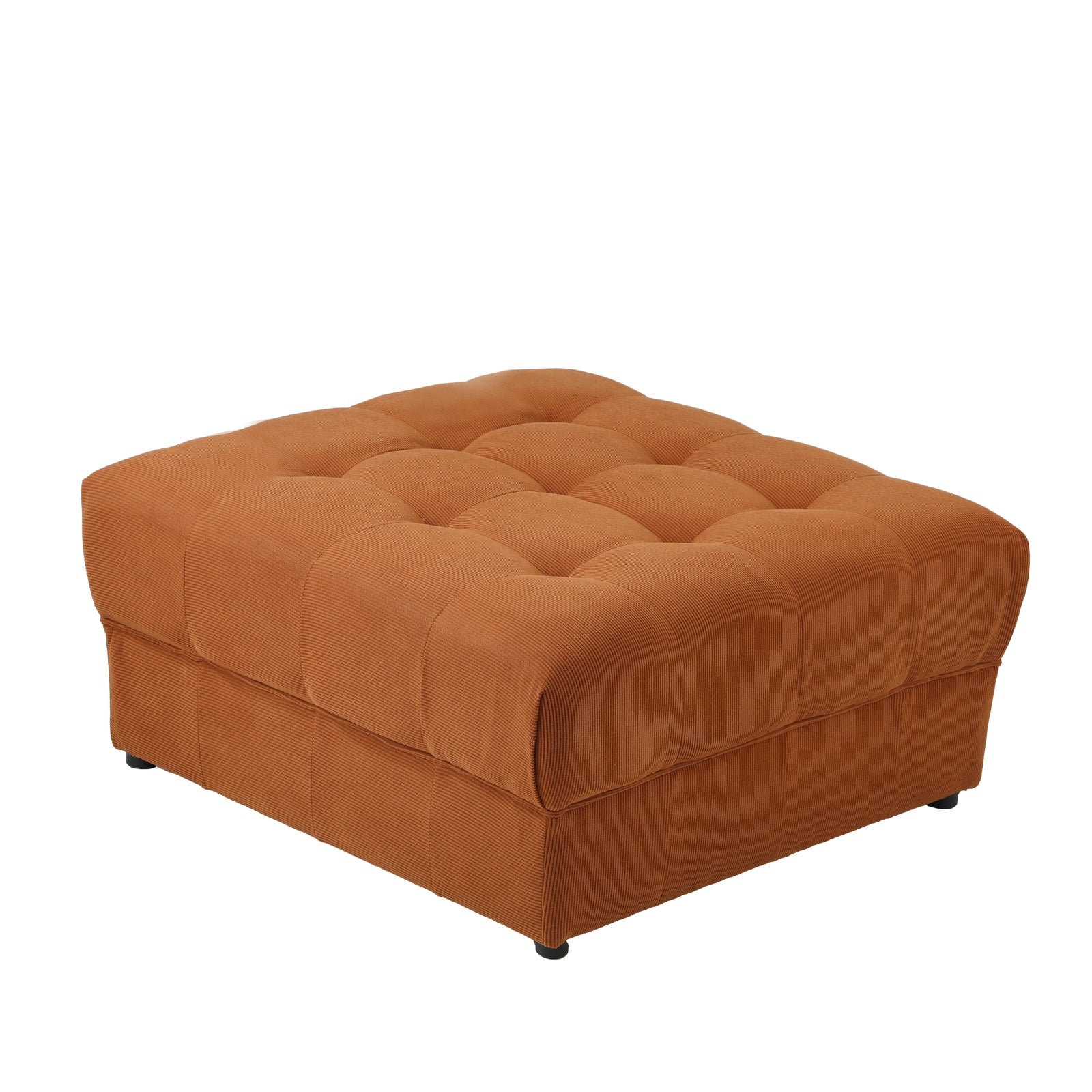 Oikiture 1 Seater Velvet Modular Ottoman Lounge Chair Armless TOFU Brown - Sunyee