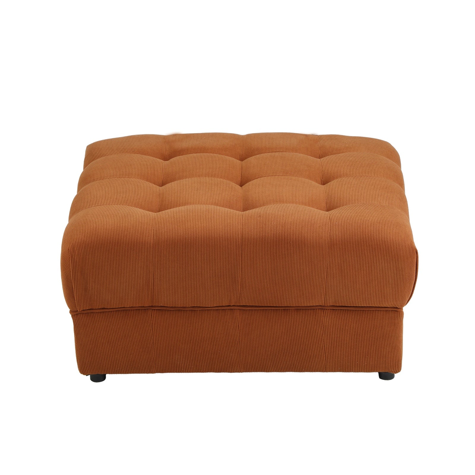 Oikiture 1 Seater Velvet Modular Ottoman Lounge Chair Armless TOFU Brown - Sunyee