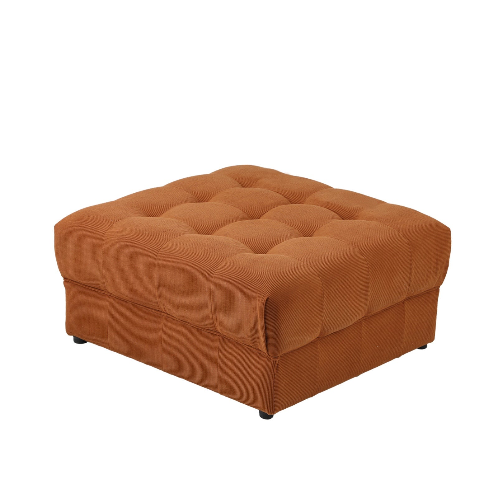 Oikiture 1 Seater Velvet Modular Ottoman Lounge Chair Armless TOFU Brown - Sunyee