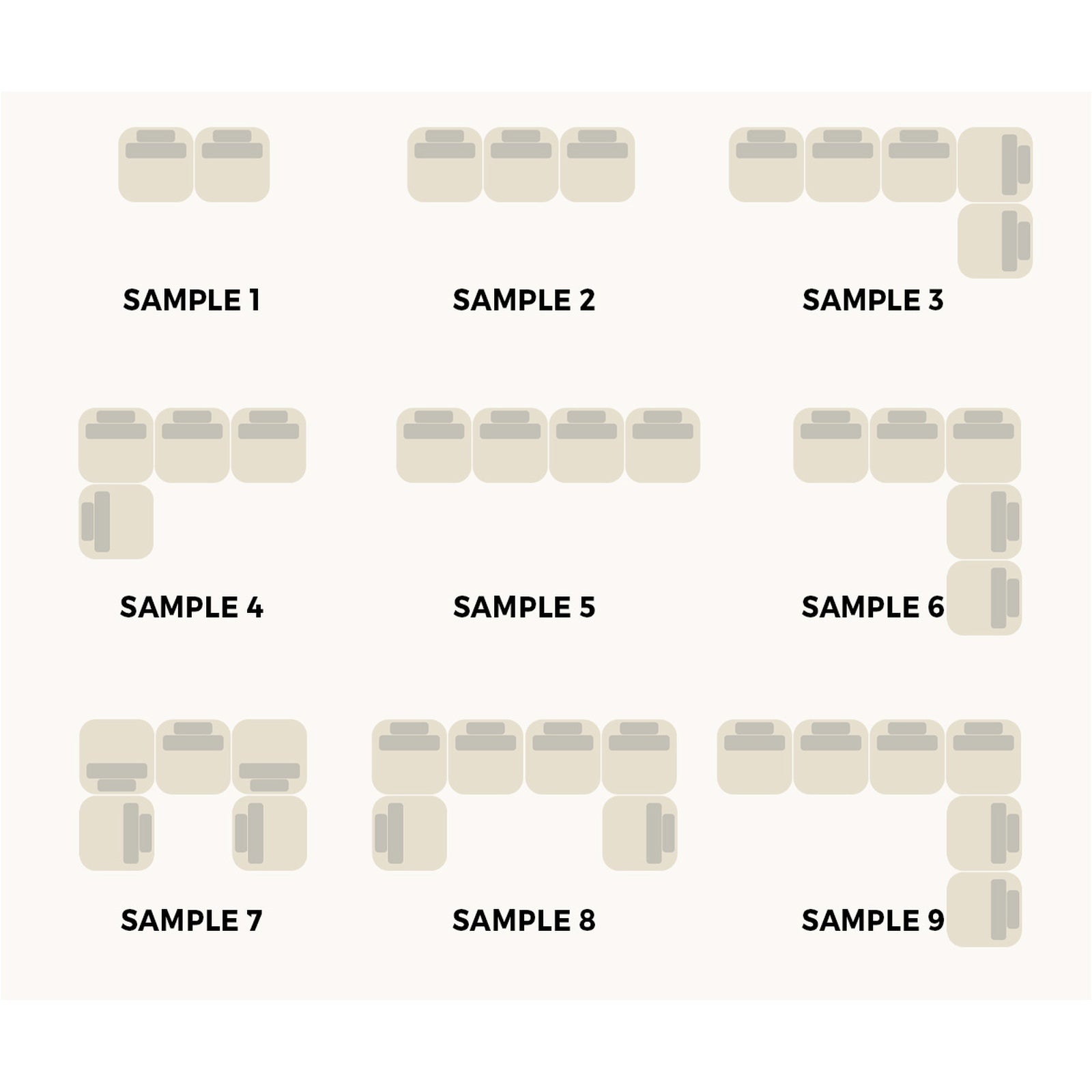 Oikiture Velvet Modular Sofa Lounge Chair Armless TOFU Back Brown - Sunyee