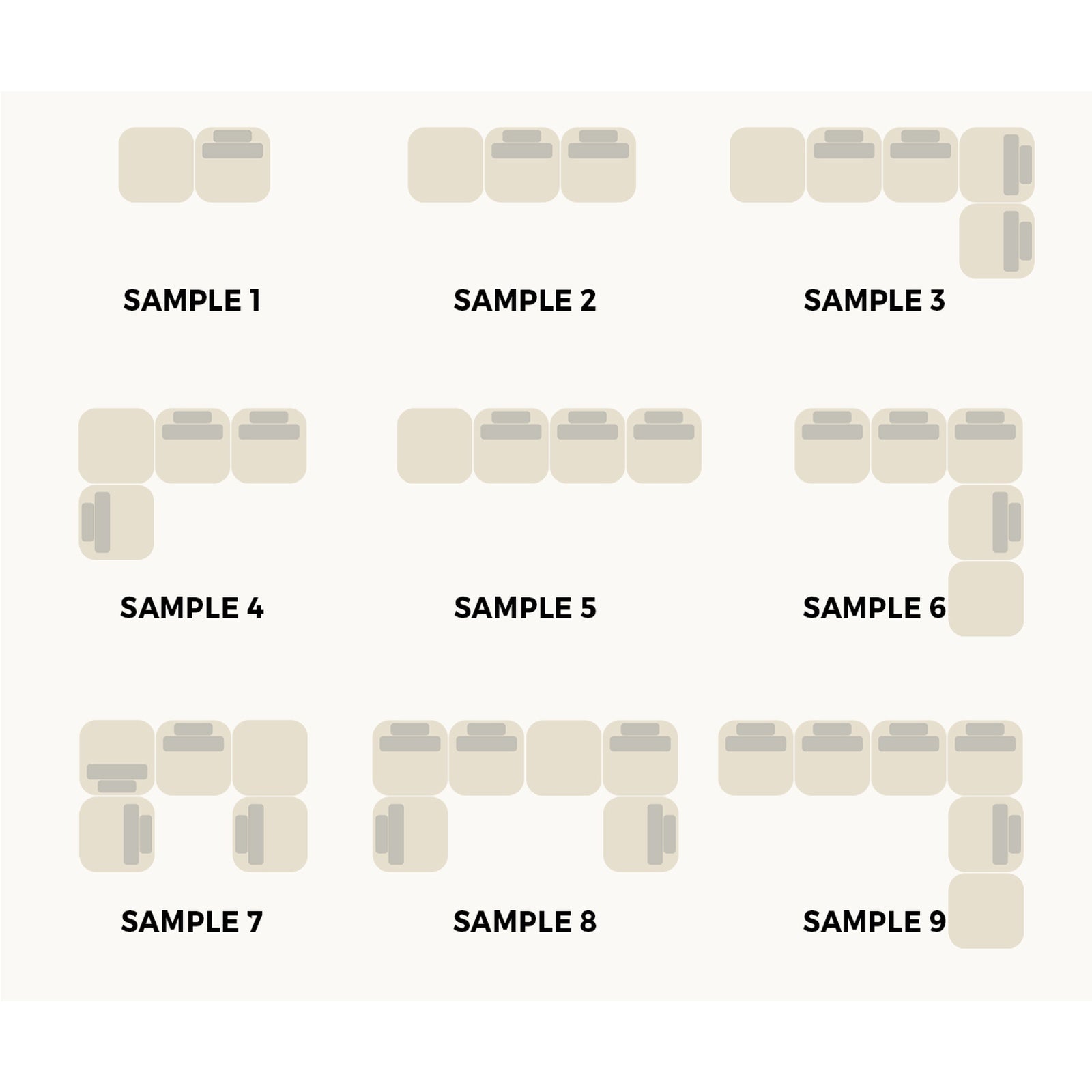 Oikiture 2 Seater Boucle Modular Sofa & Ottoman Set Armless TOFU Back Green - Sunyee