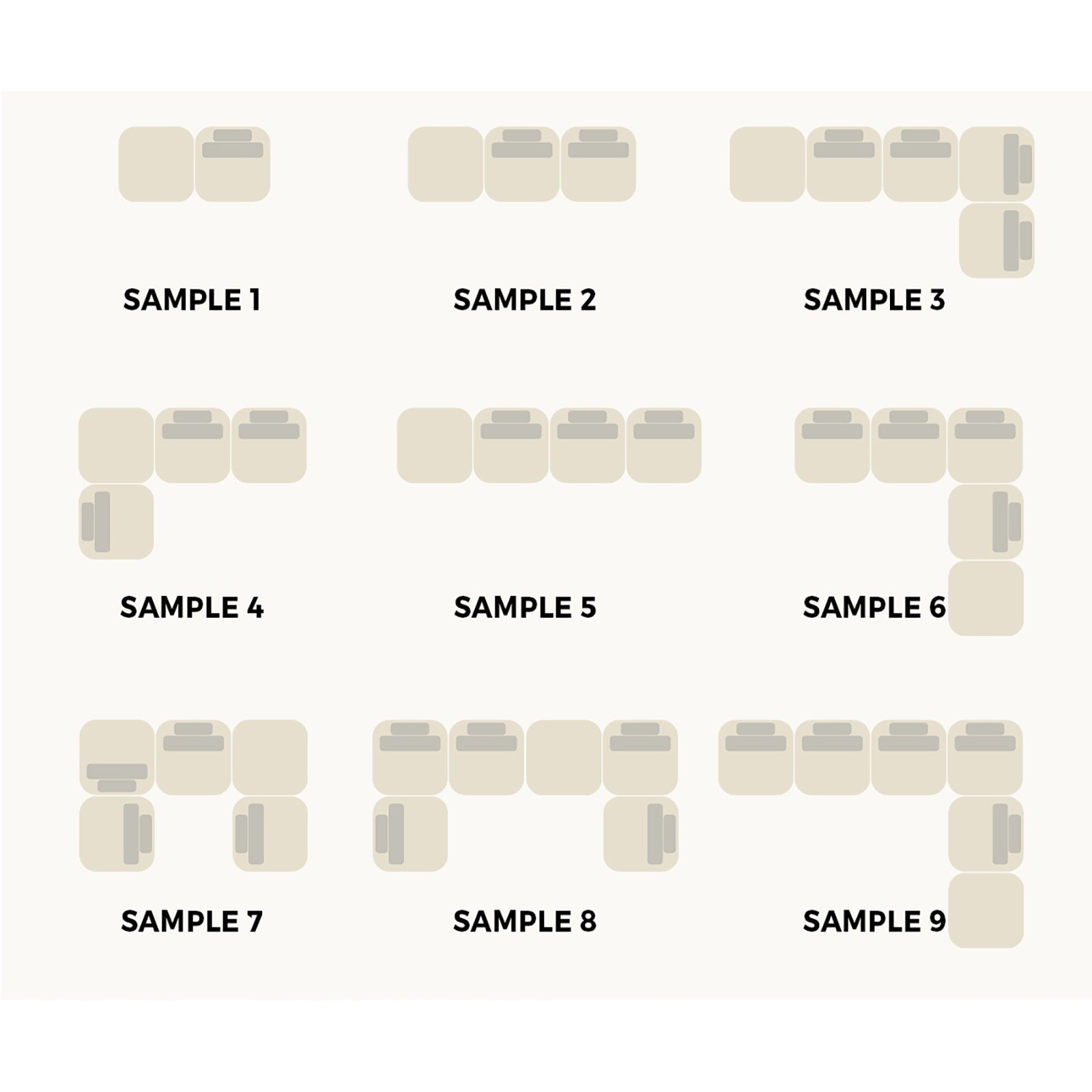 Oikiture 4 Seater Boucle Modular Sofa & Ottoman Set Armless TOFU Back White - Sunyee