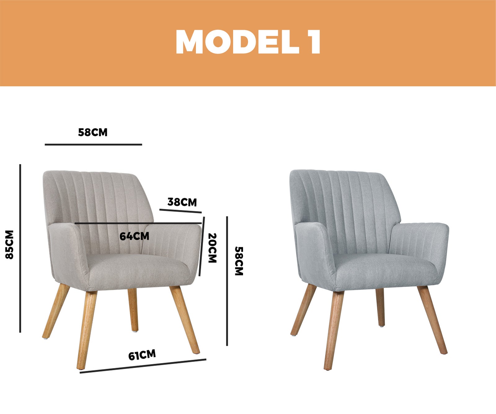 Oikiture Armchair Lounge Chair Armchairs Accent Chairs Bedroom Sofa Couches - Sunyee