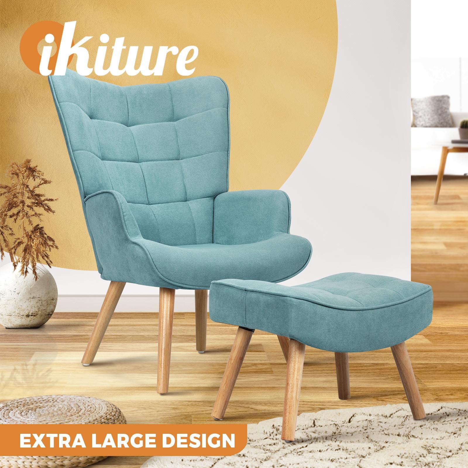 Oikiture Armchair Lounge Chair Ottoman Accent chairs Sofa With Stool/Swivel - Sunyee