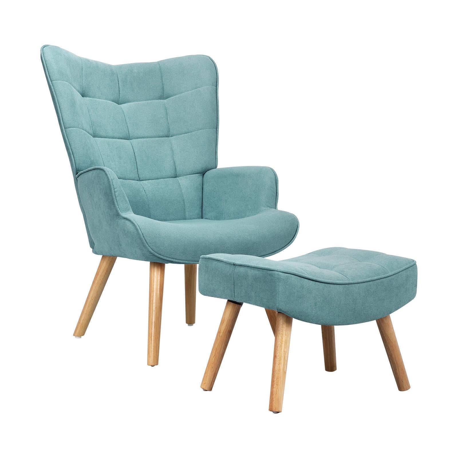 Oikiture Armchair Lounge Chair Ottoman Accent chairs Sofa With Stool/Swivel - Sunyee