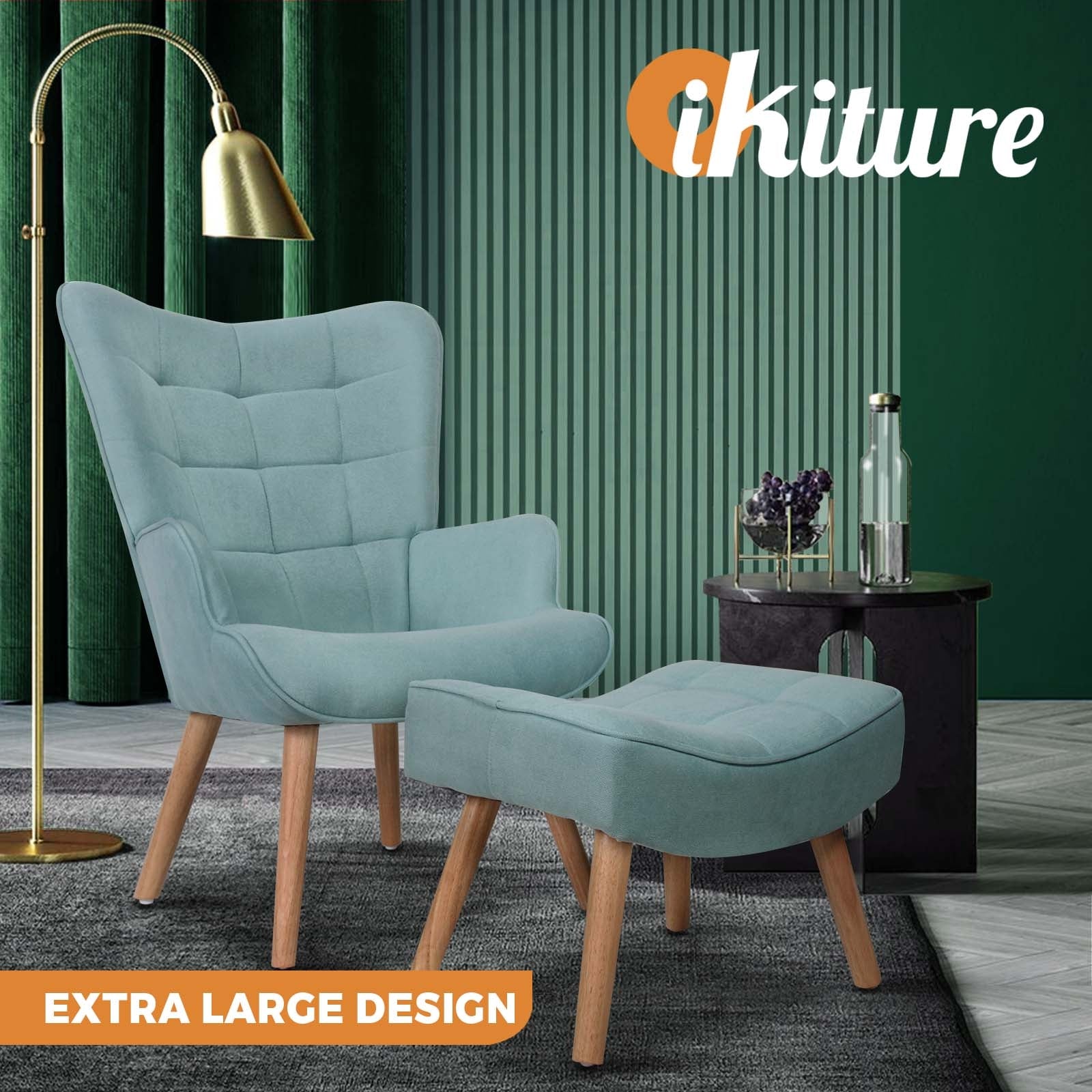 Oikiture Armchair Lounge Chair Armchairs Ottoman Accent Armchairs Sofa Chairs - Sunyee